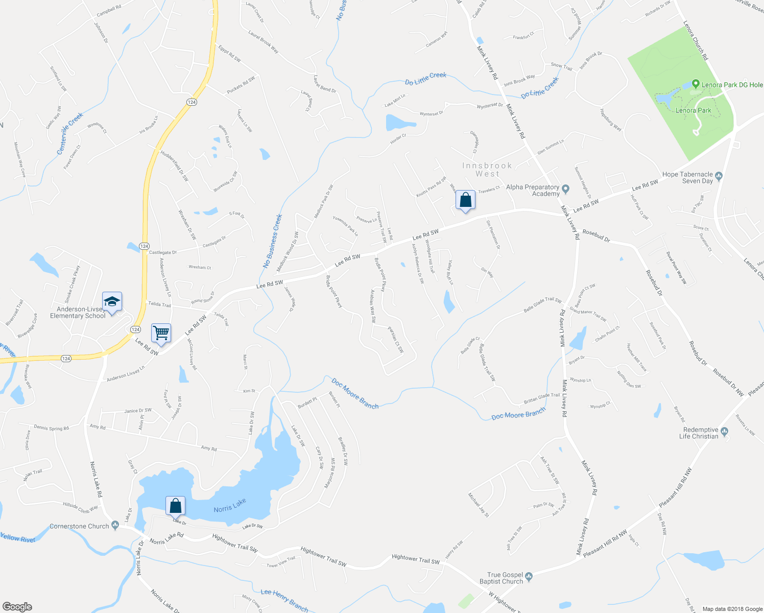 map of restaurants, bars, coffee shops, grocery stores, and more near 4635 Bridle Point Pkwy in Snellville