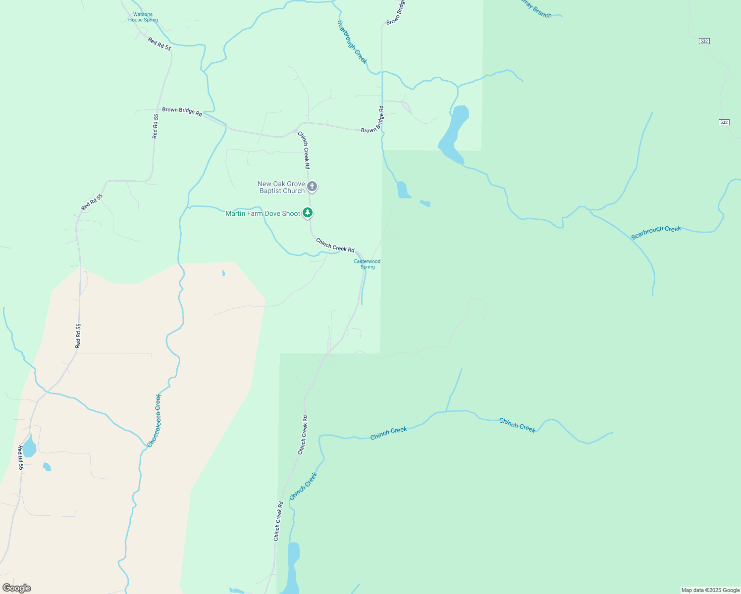 map of restaurants, bars, coffee shops, grocery stores, and more near 2532 Chinch Creek Road in Piedmont