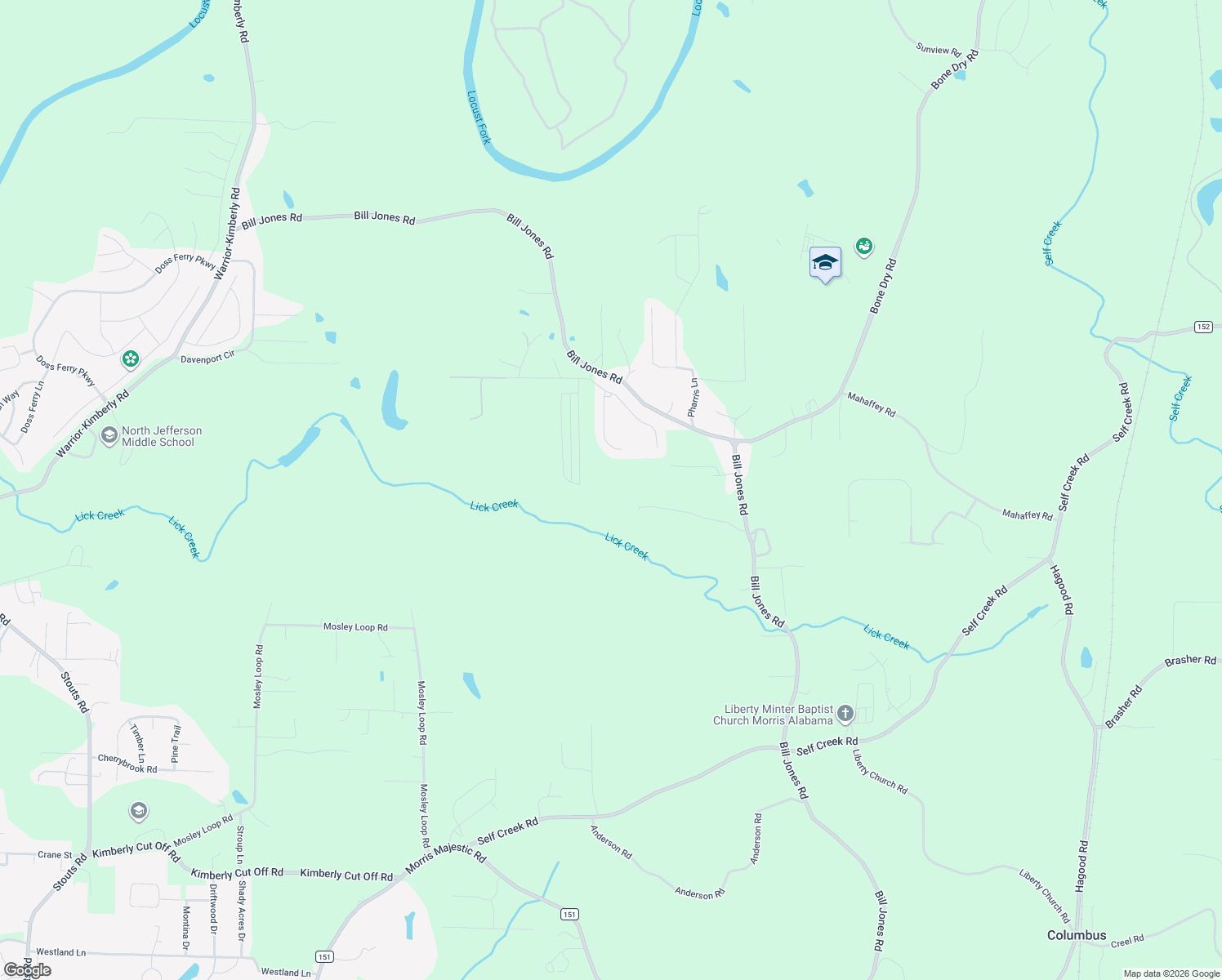 map of restaurants, bars, coffee shops, grocery stores, and more near 9524 Bill Jones Road in Kimberly