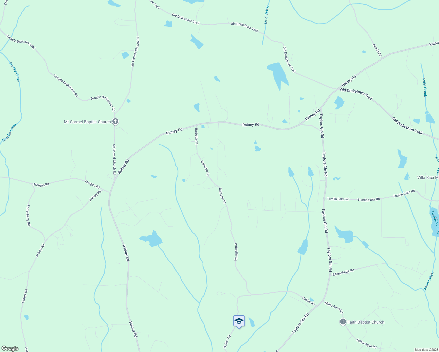 map of restaurants, bars, coffee shops, grocery stores, and more near 114 Buren Way in Temple