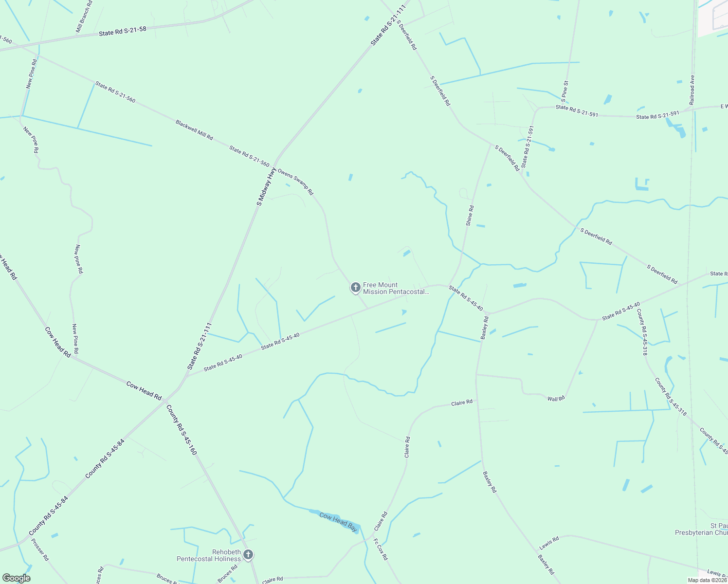 map of restaurants, bars, coffee shops, grocery stores, and more near 714 Owens Swamp Rd in Johnsonville