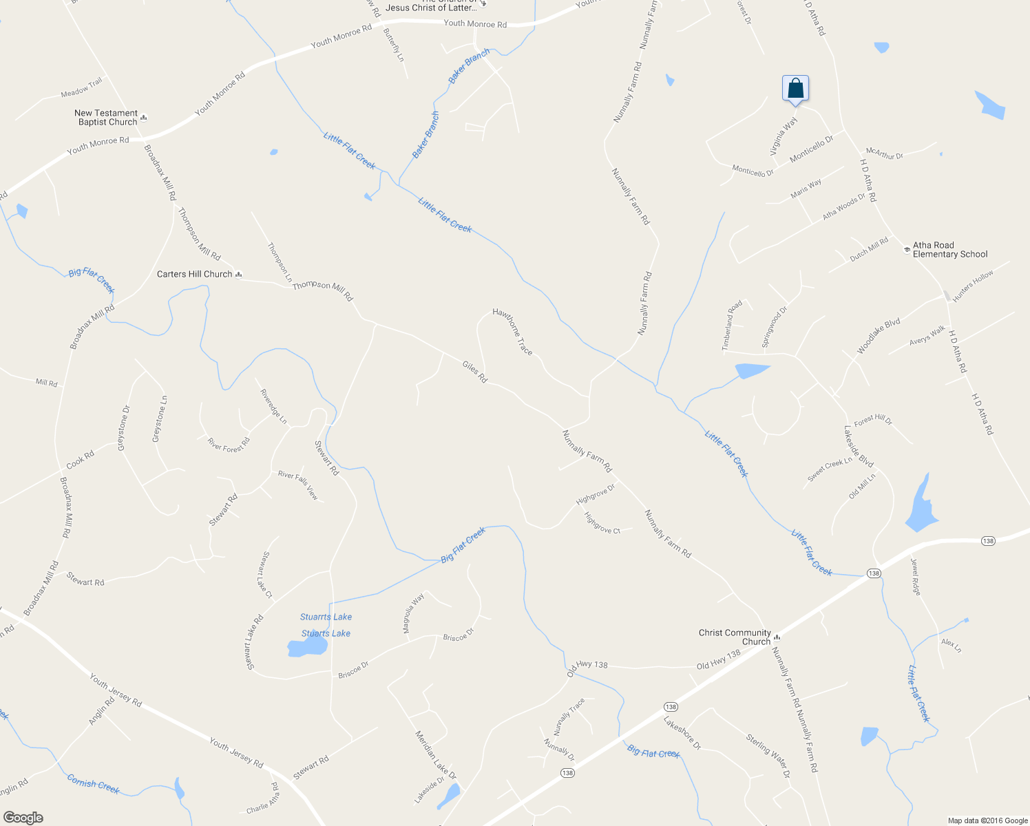 map of restaurants, bars, coffee shops, grocery stores, and more near 1350 Giles Road in Monroe