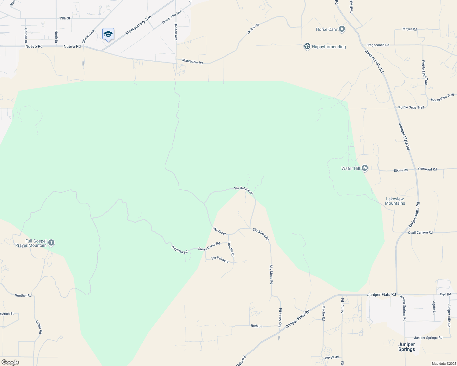 map of restaurants, bars, coffee shops, grocery stores, and more near 31660 Vía Del Senor in Homeland