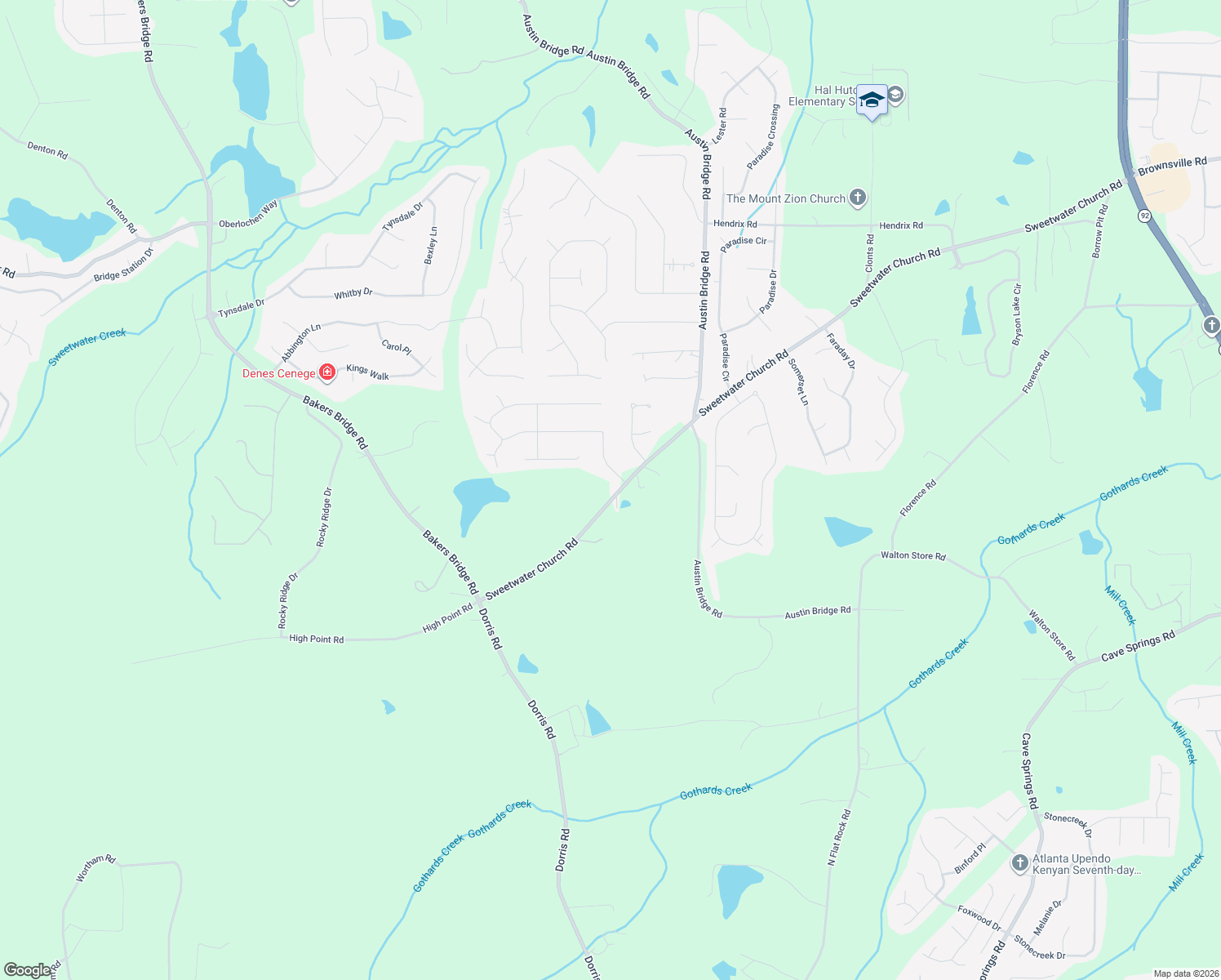 map of restaurants, bars, coffee shops, grocery stores, and more near 1848 Sweetwater Church Rd in Douglasville