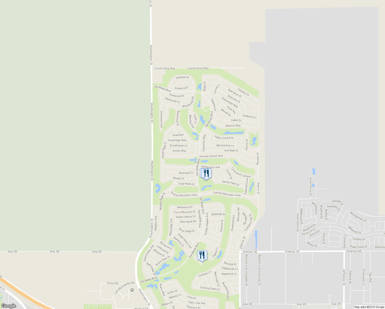 map of restaurants, bars, coffee shops, grocery stores, and more near 78368 Sunrise Canyon Avenue in Palm Desert