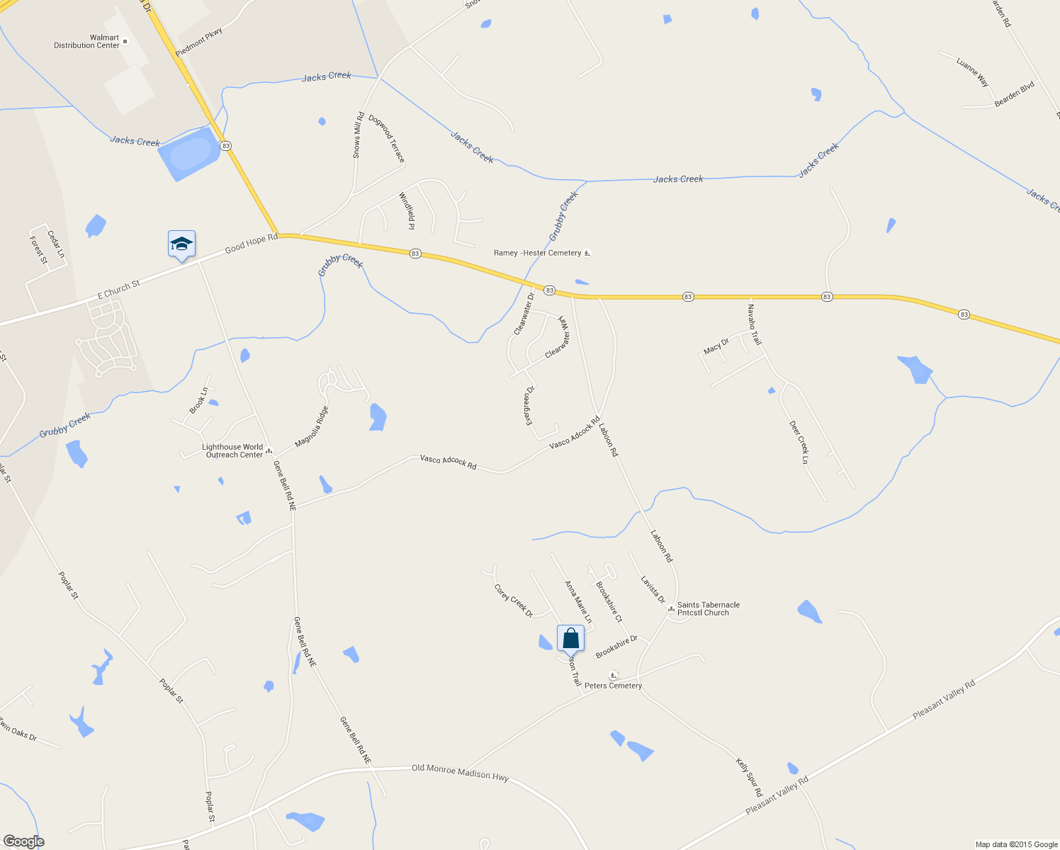 map of restaurants, bars, coffee shops, grocery stores, and more near 824 Evergreen Dr in Monroe