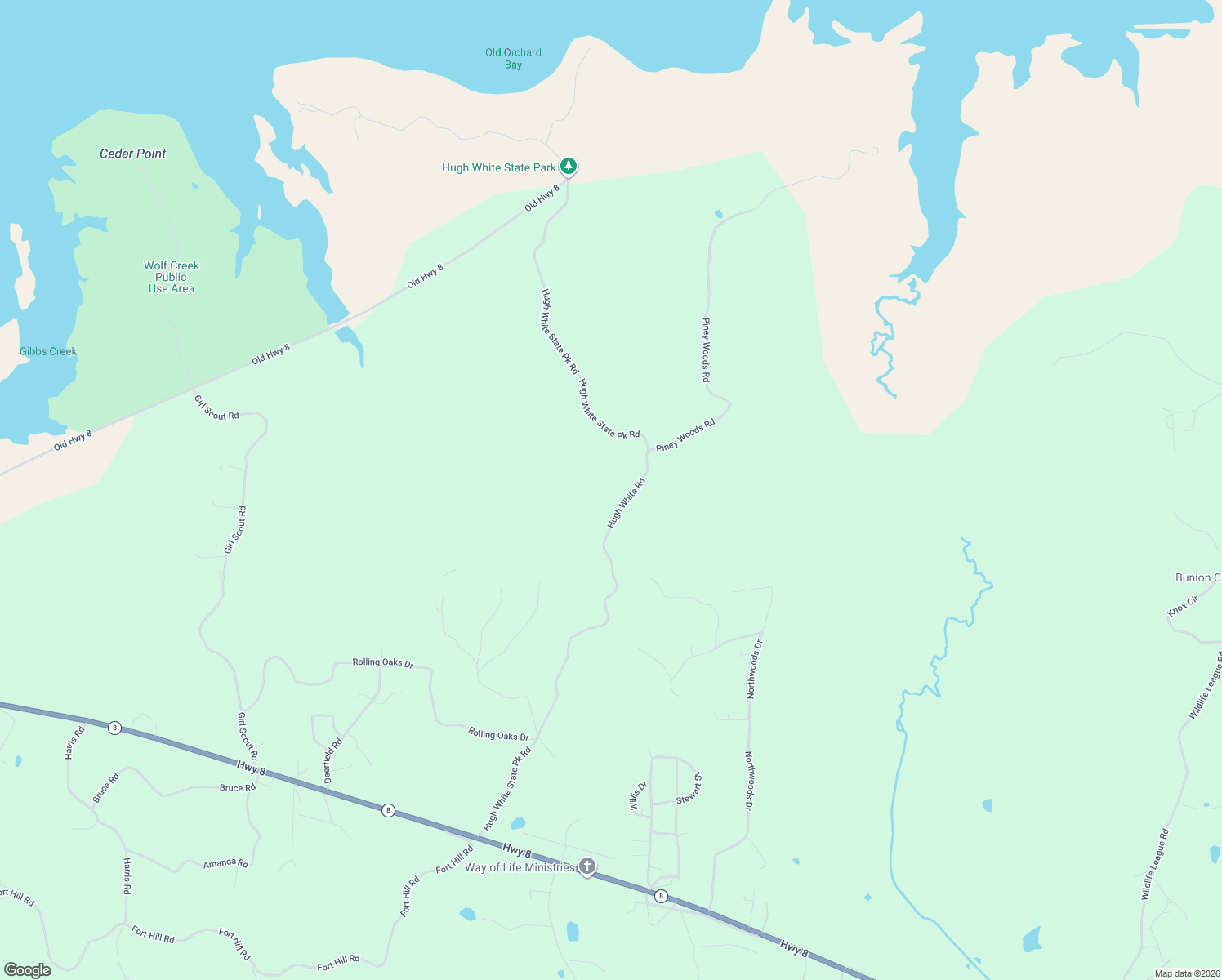 map of restaurants, bars, coffee shops, grocery stores, and more near Hugh White Road in Grenada