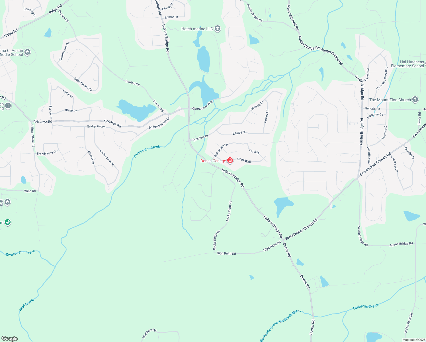 map of restaurants, bars, coffee shops, grocery stores, and more near 40 Stratford Drive in Douglasville
