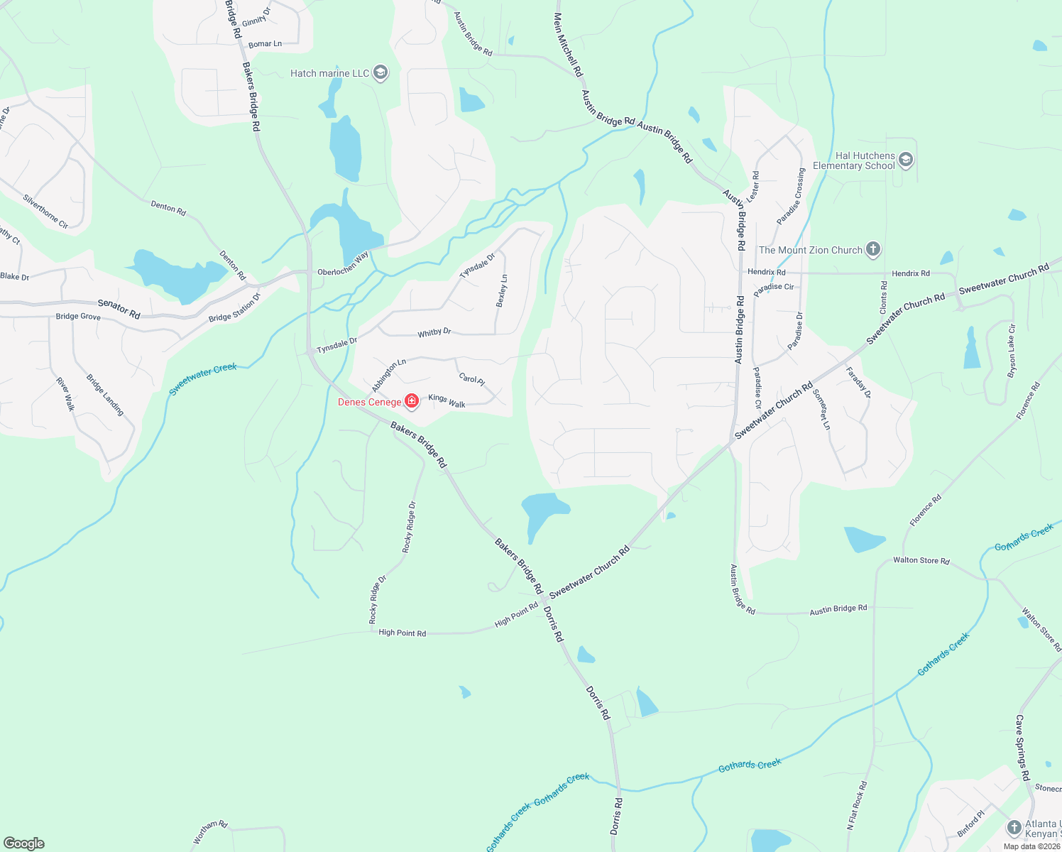 map of restaurants, bars, coffee shops, grocery stores, and more near 52 Colette Ct in Douglasville
