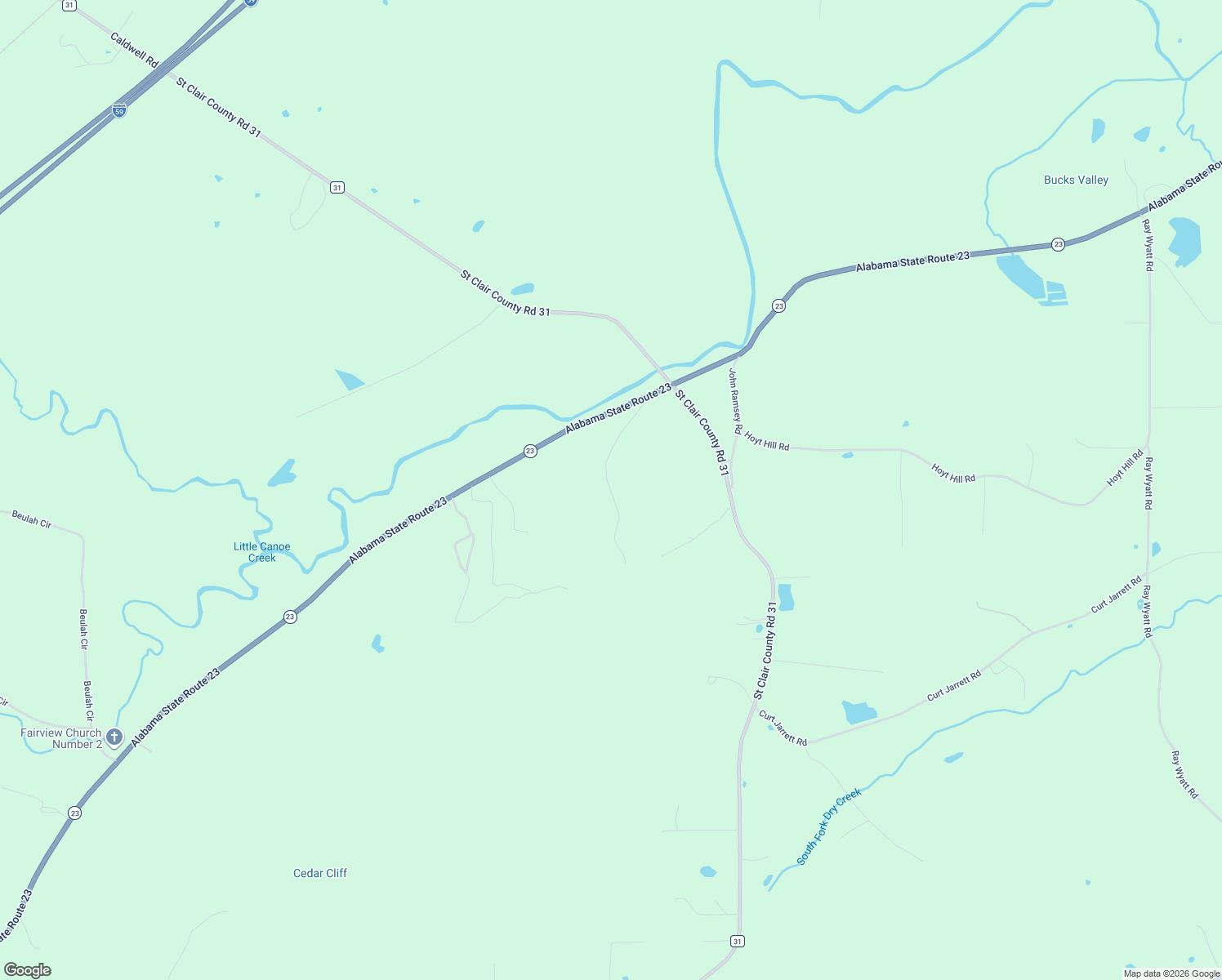 map of restaurants, bars, coffee shops, grocery stores, and more near 11520 US Highway 411 in Springville