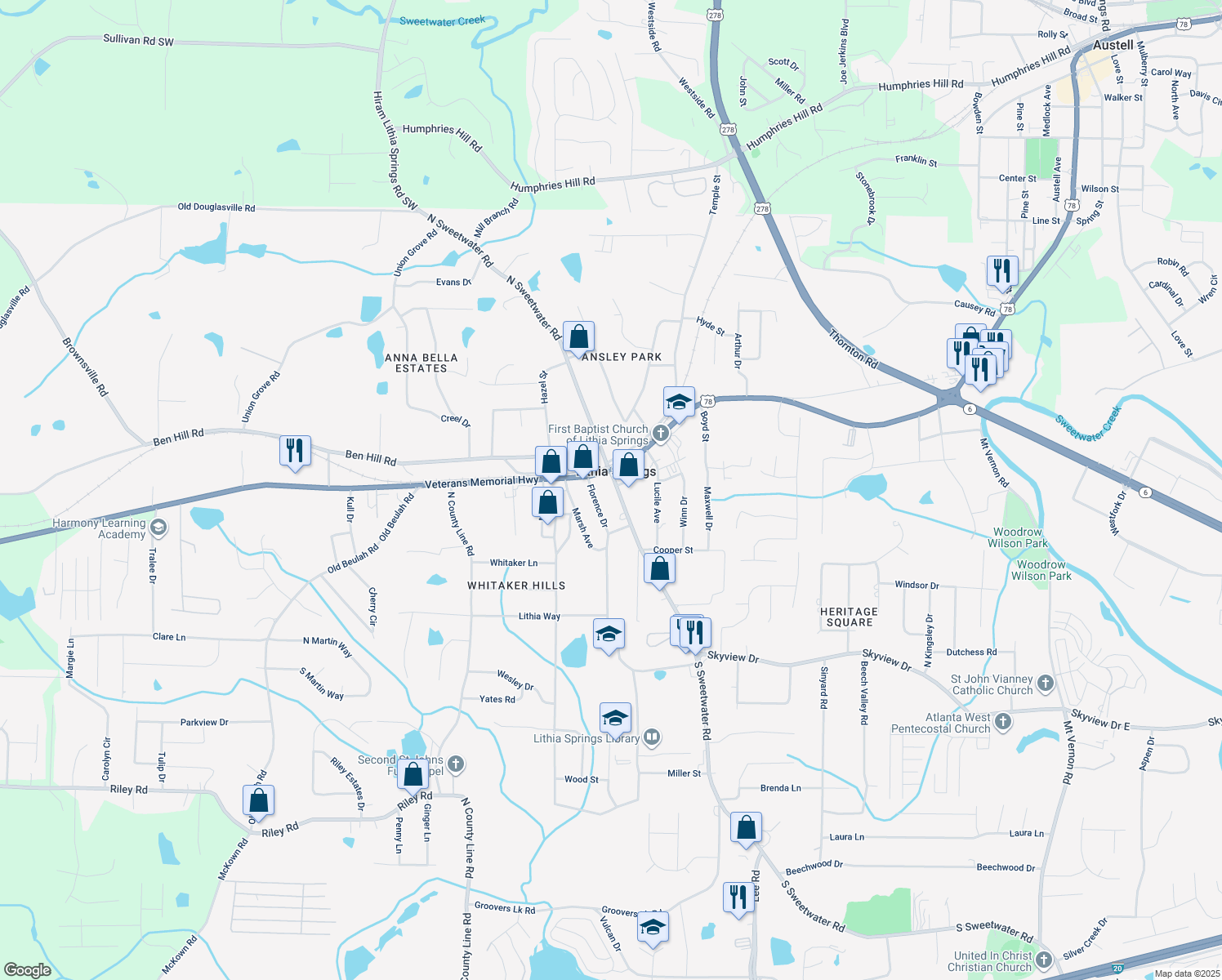 6639 South Sweetwater Road, Lithia Springs GA Walk Score