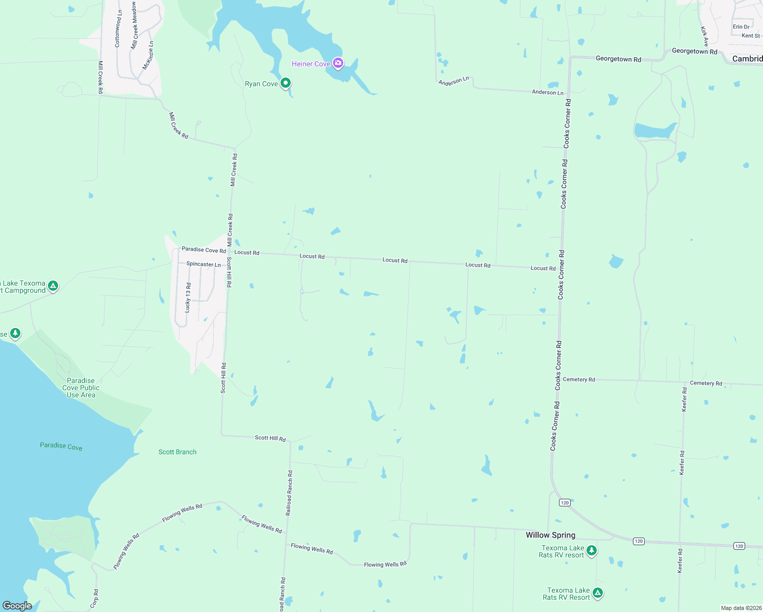 map of restaurants, bars, coffee shops, grocery stores, and more near 900 Locust Road in Pottsboro