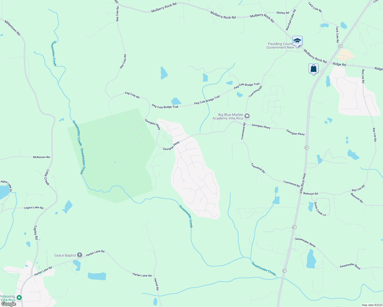 map of restaurants, bars, coffee shops, grocery stores, and more near 81 Richmond Way in Villa Rica