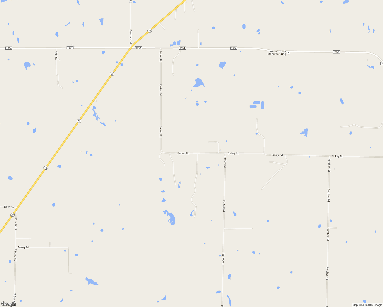 map of restaurants, bars, coffee shops, grocery stores, and more near 1340 Parker Road in Wichita Falls