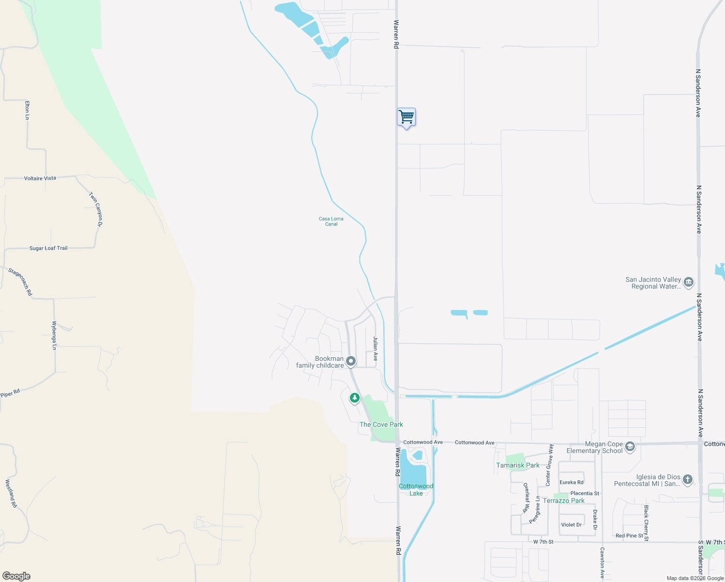 map of restaurants, bars, coffee shops, grocery stores, and more near 921 Yukon Drive in San Jacinto