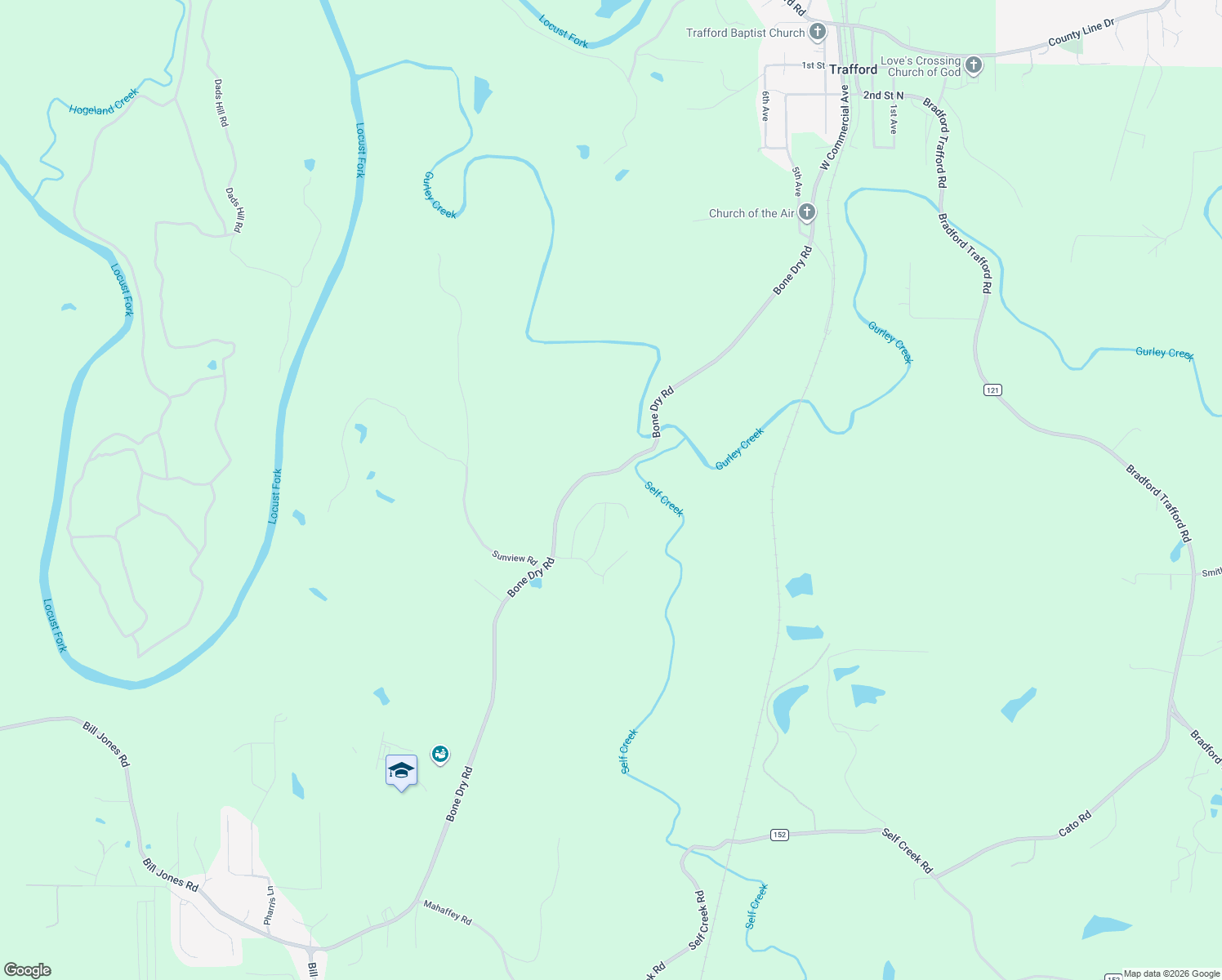 map of restaurants, bars, coffee shops, grocery stores, and more near 1848 Parc Ridge Circle in Warrior