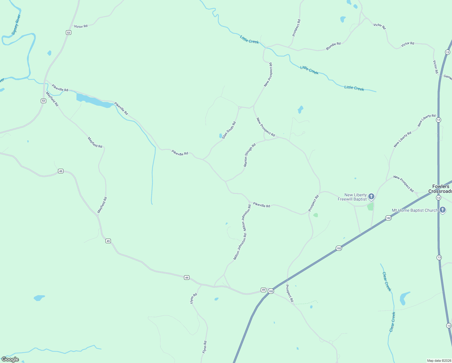 map of restaurants, bars, coffee shops, grocery stores, and more near 233 Marion Stough Road in Bankston