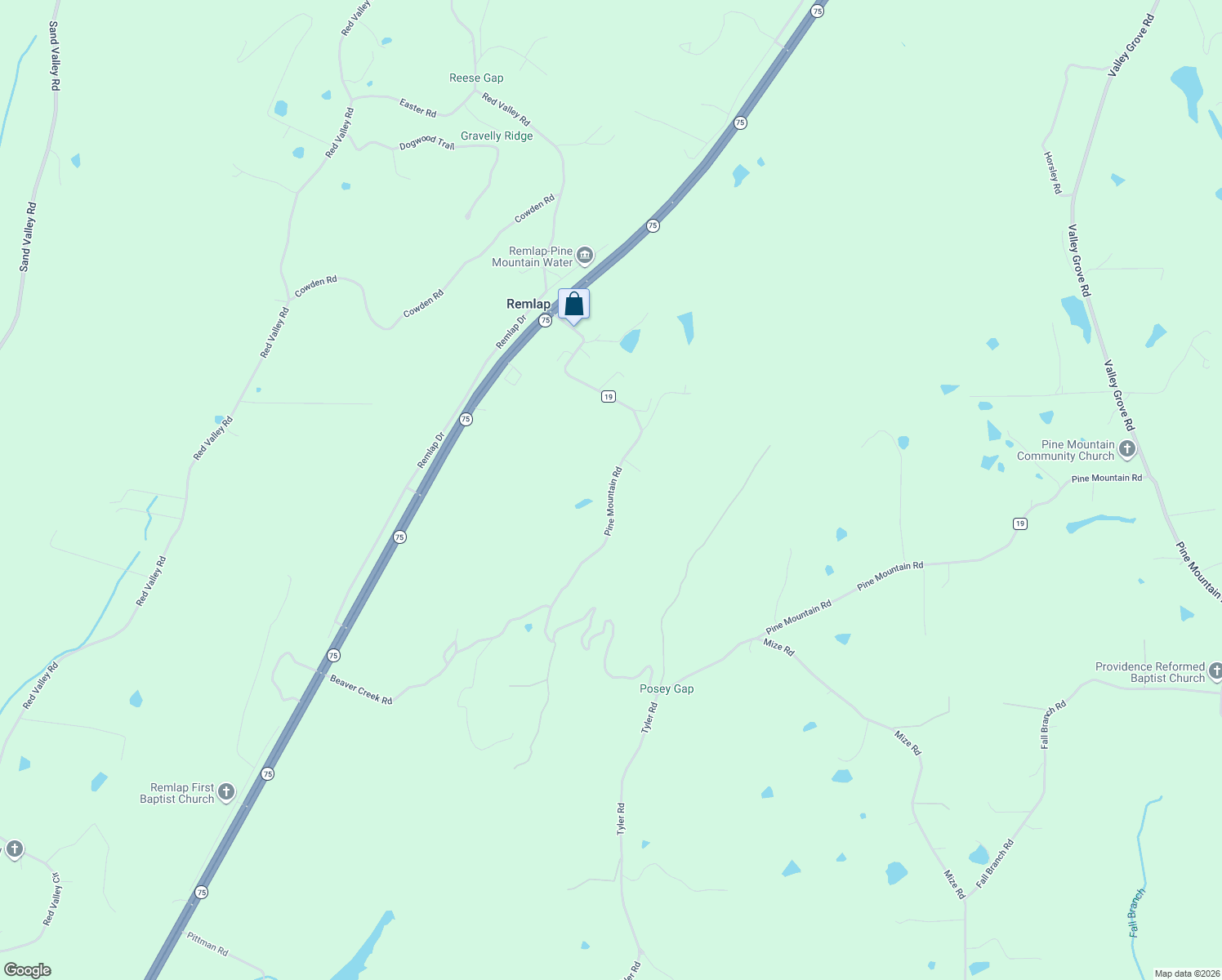 map of restaurants, bars, coffee shops, grocery stores, and more near 690 Pine Mountain Road in Remlap