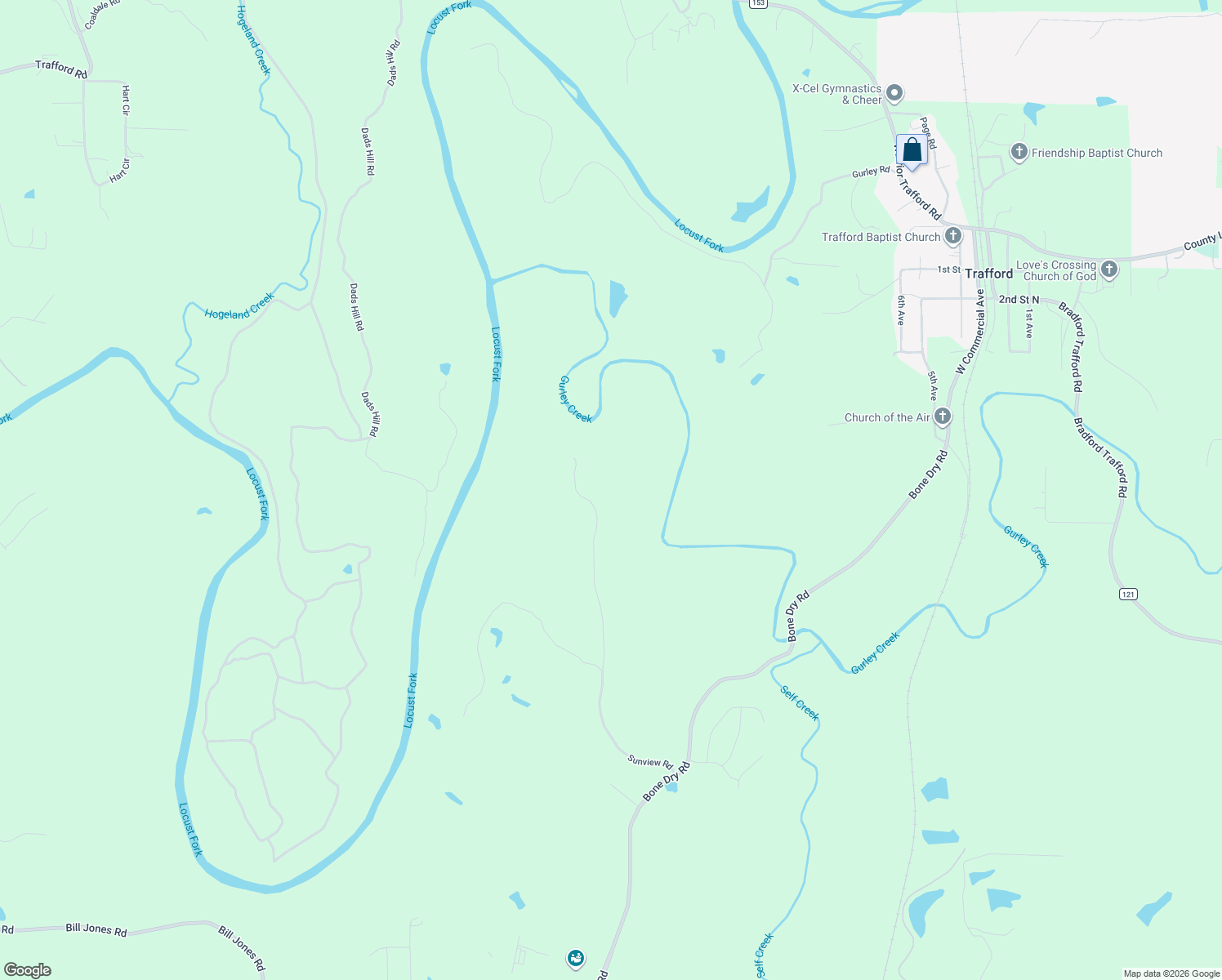 map of restaurants, bars, coffee shops, grocery stores, and more near 9300 Sunview Road in Warrior