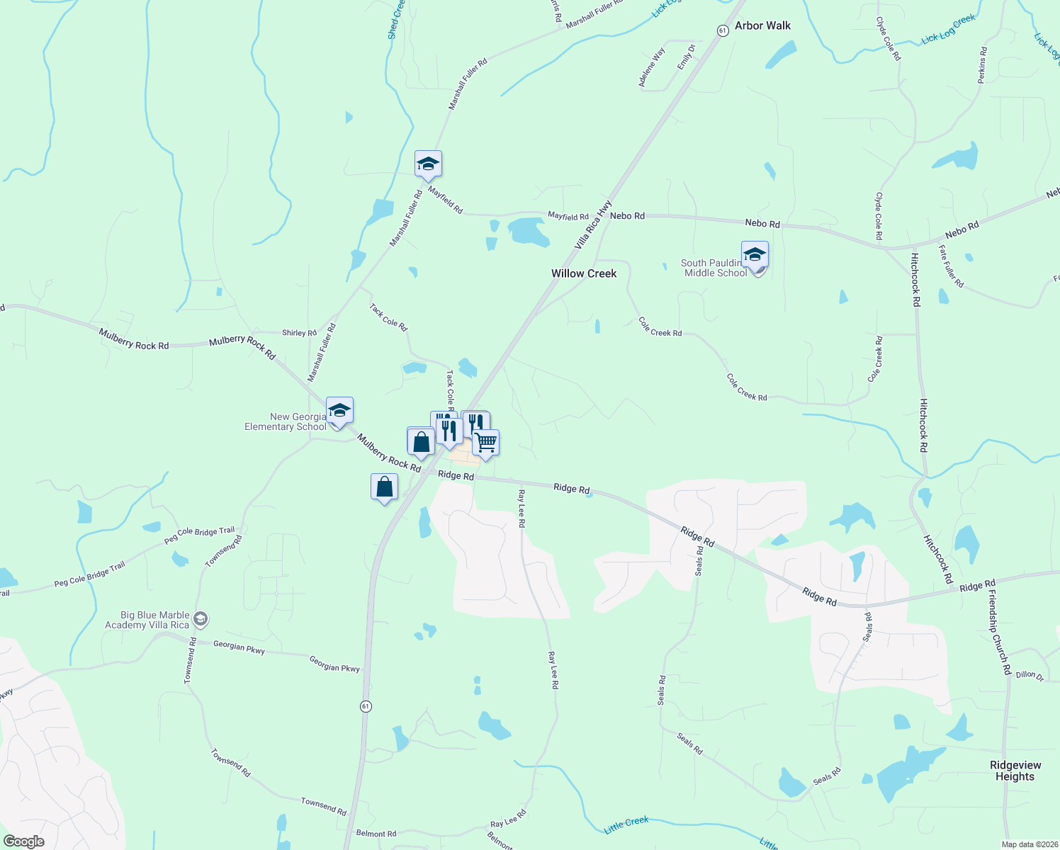 map of restaurants, bars, coffee shops, grocery stores, and more near 227 Crabapple Trail in Dallas