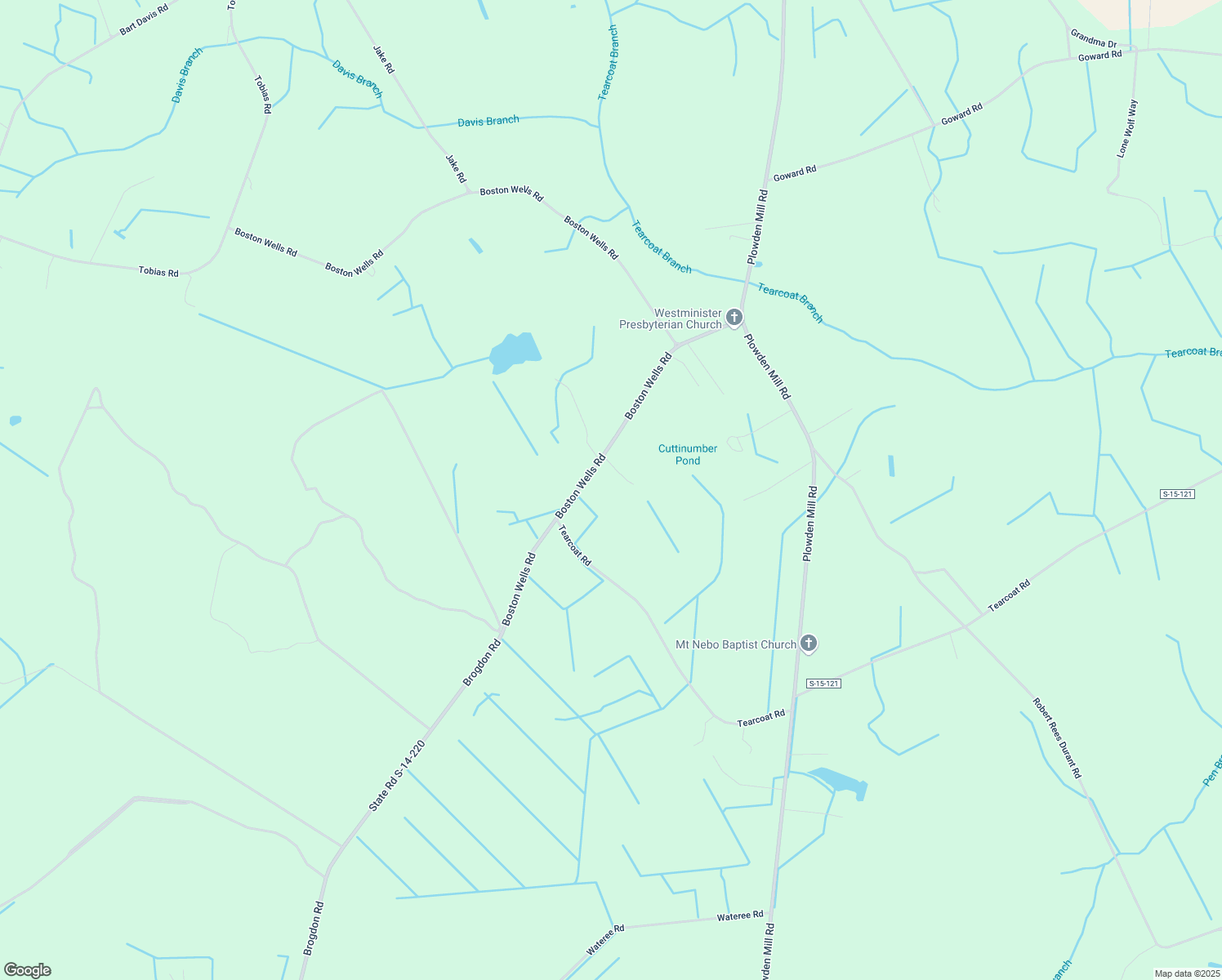 map of restaurants, bars, coffee shops, grocery stores, and more near 5304 Brogdon Road in Alcolu