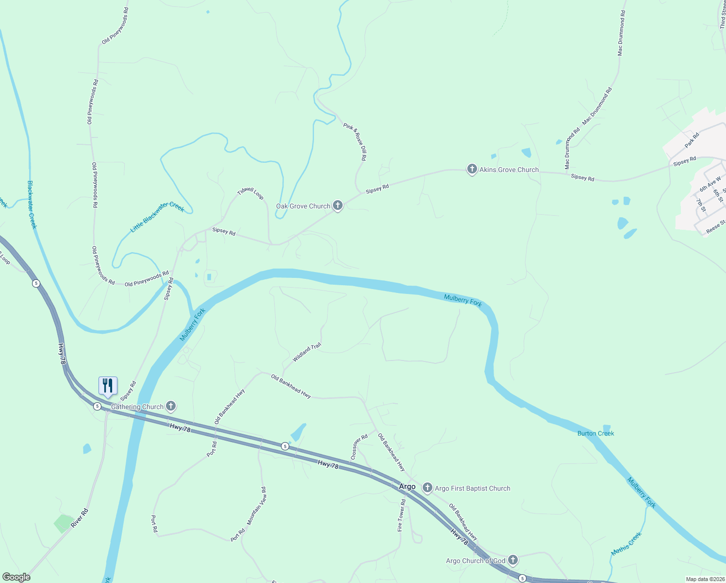 map of restaurants, bars, coffee shops, grocery stores, and more near Pix Road in Cordova