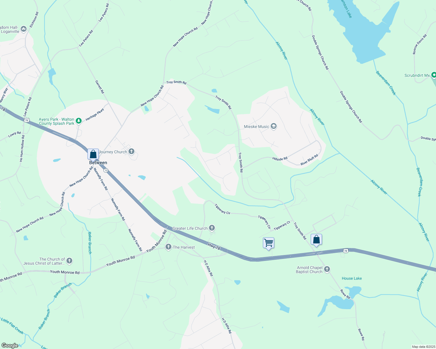 map of restaurants, bars, coffee shops, grocery stores, and more near 2773 Oakmont Way in Monroe