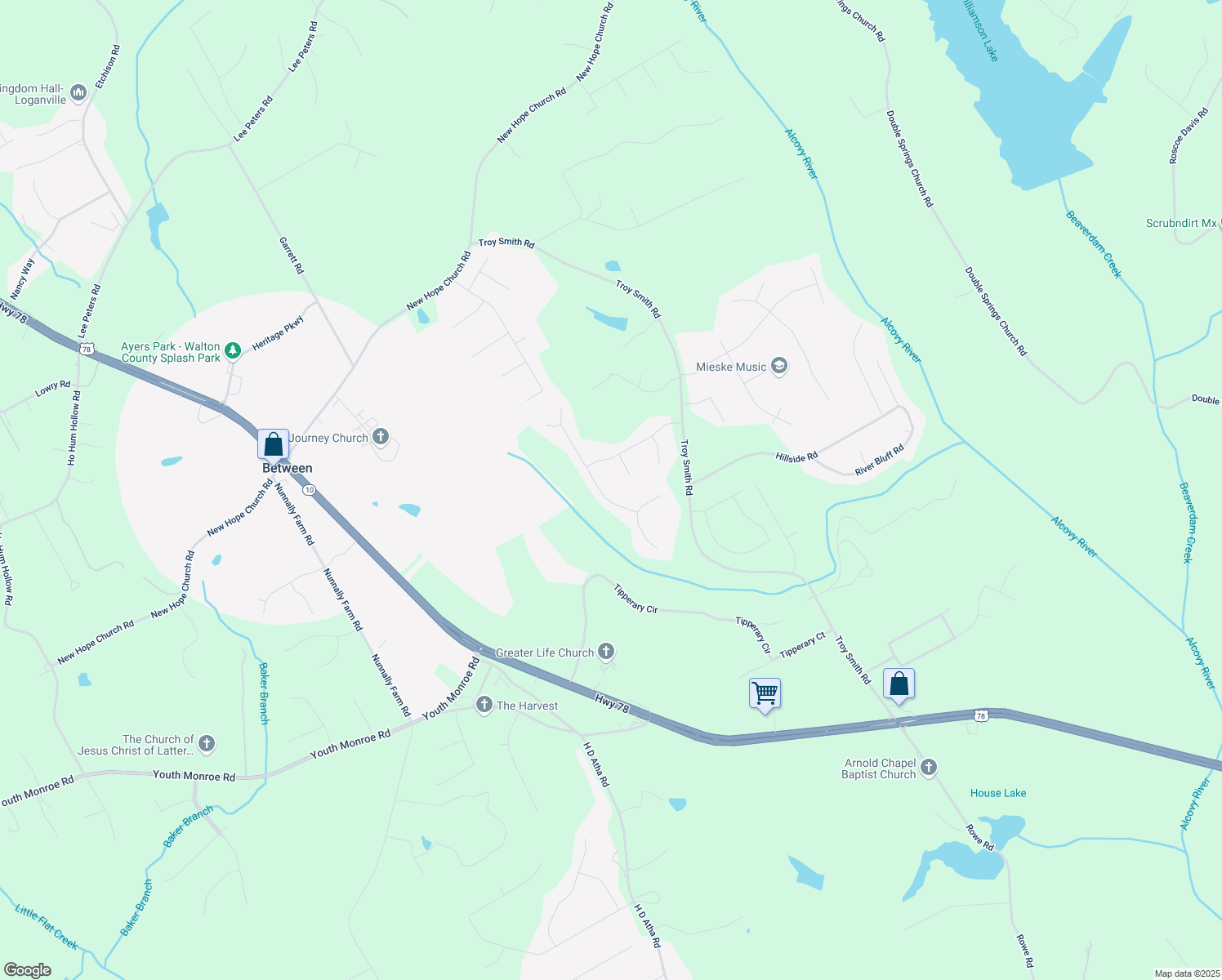 map of restaurants, bars, coffee shops, grocery stores, and more near 2773 Oakmont Way in Monroe