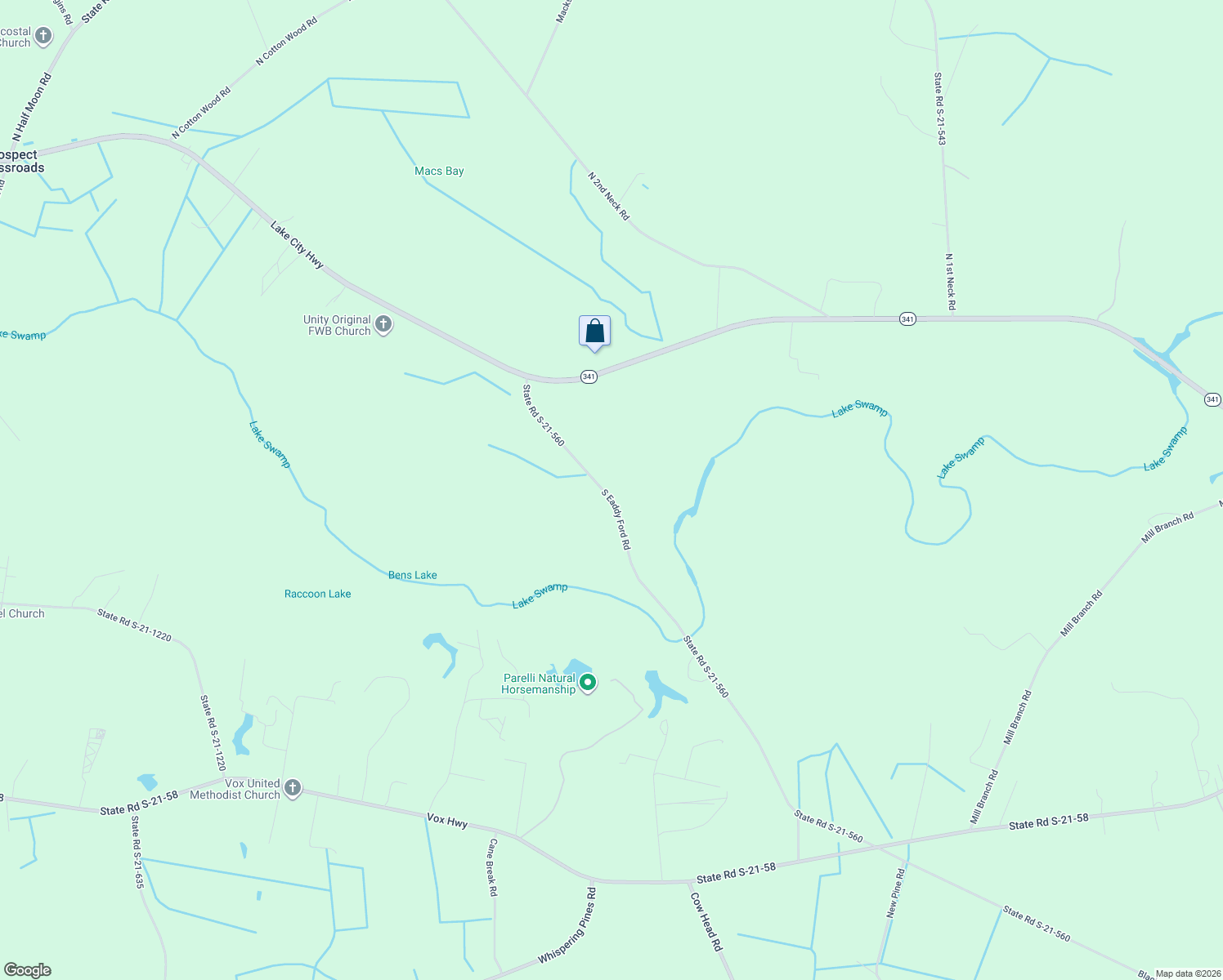 map of restaurants, bars, coffee shops, grocery stores, and more near 220 S Eaddy Ford Rd in Johnsonville