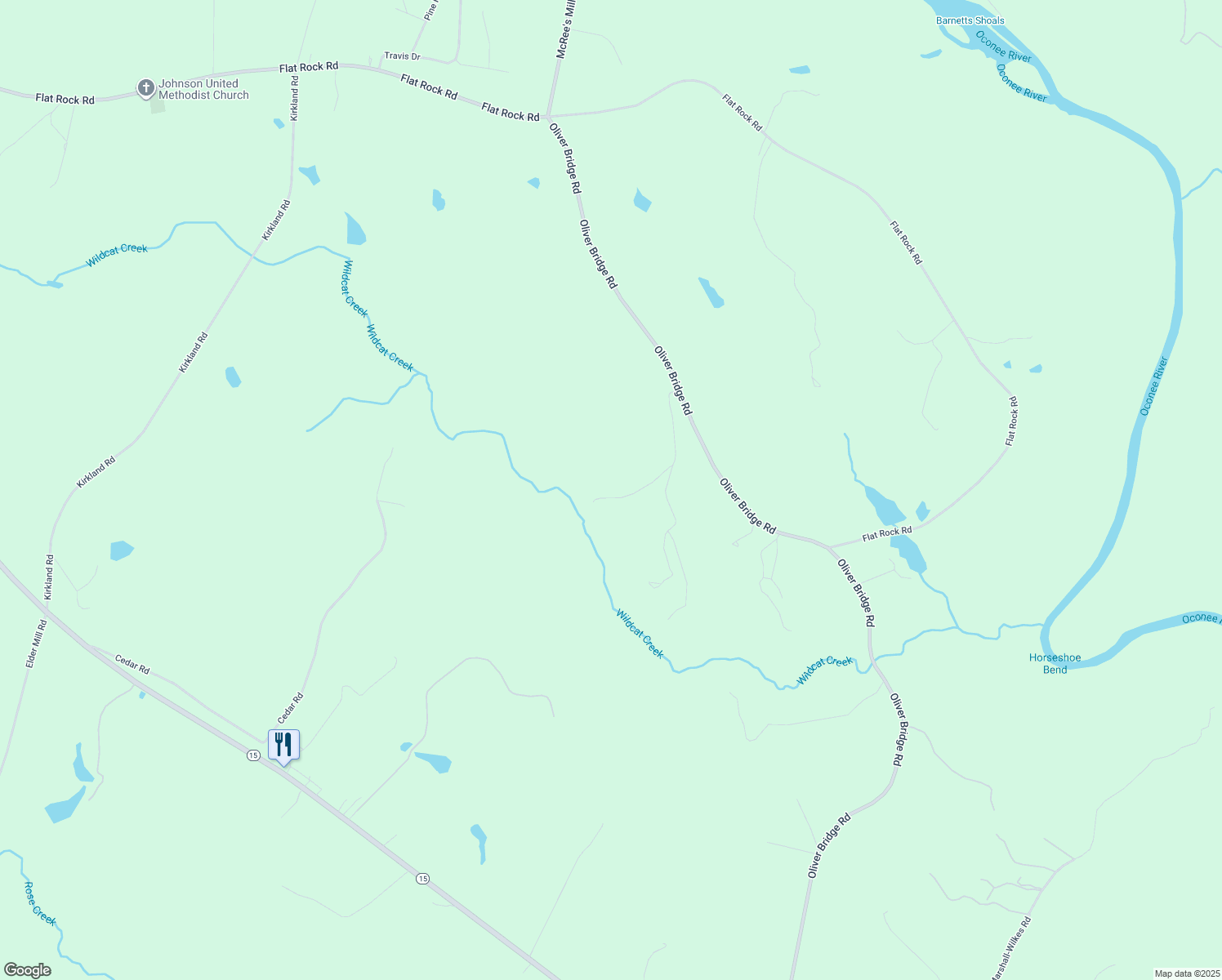 map of restaurants, bars, coffee shops, grocery stores, and more near 1200 Wildcat Ridge in Watkinsville