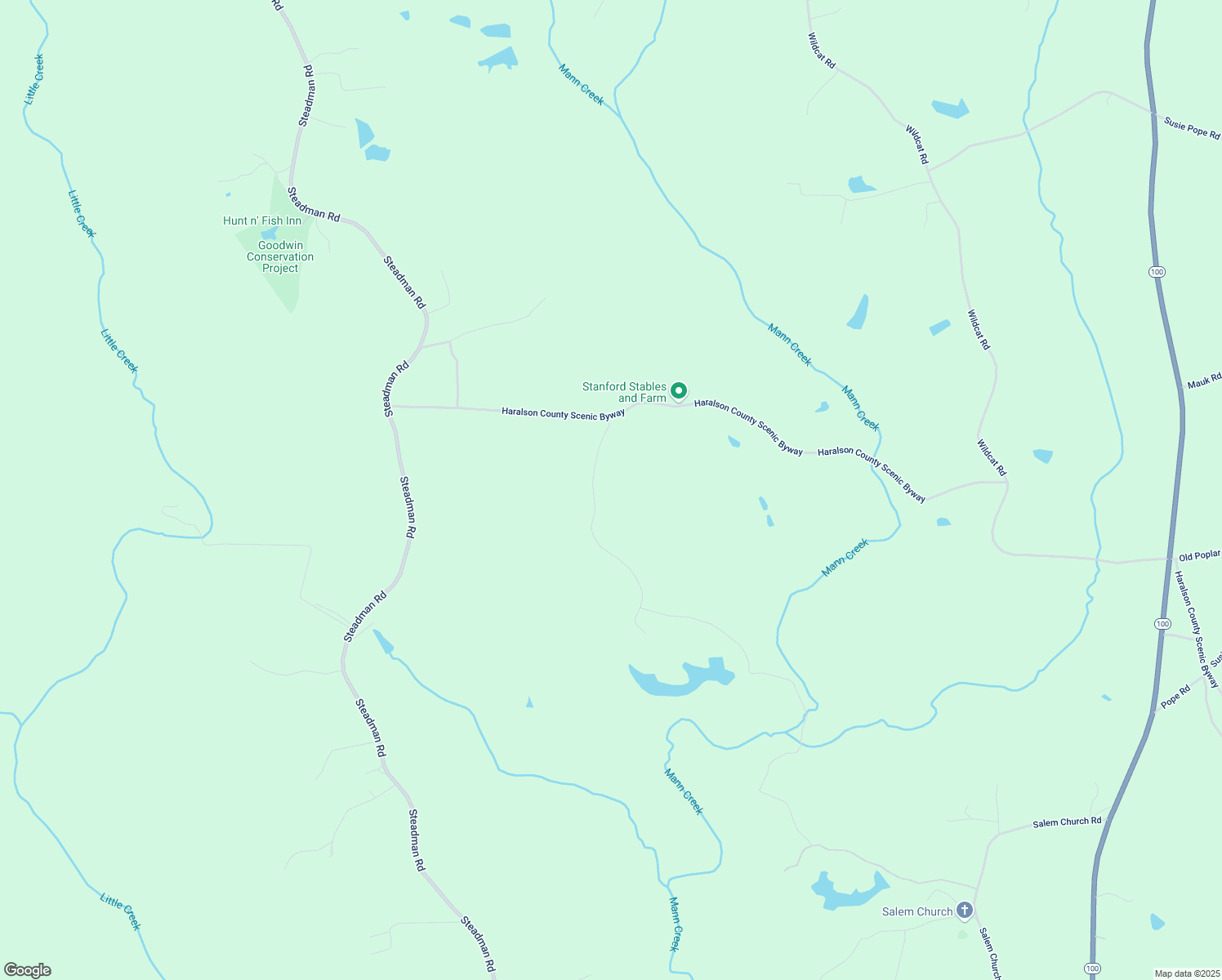 map of restaurants, bars, coffee shops, grocery stores, and more near 120 McGinnis Road in Tallapoosa