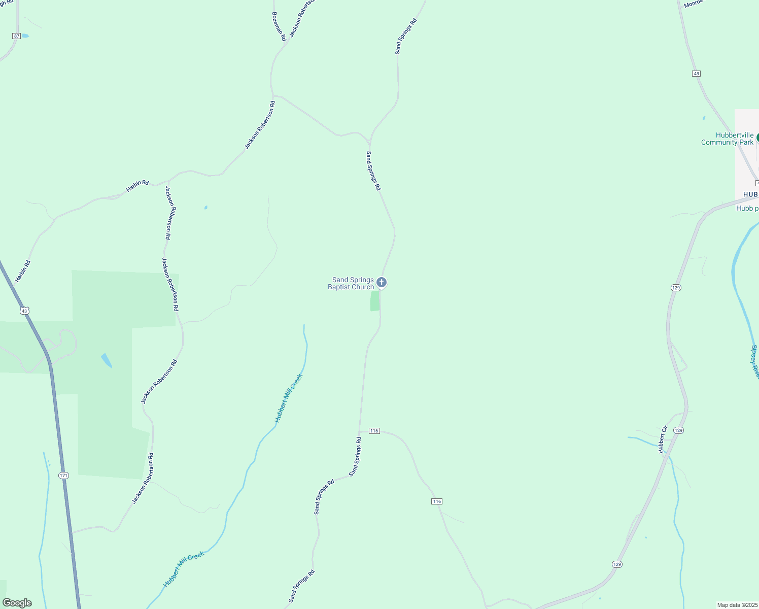 map of restaurants, bars, coffee shops, grocery stores, and more near Sand Springs Road in Fayette