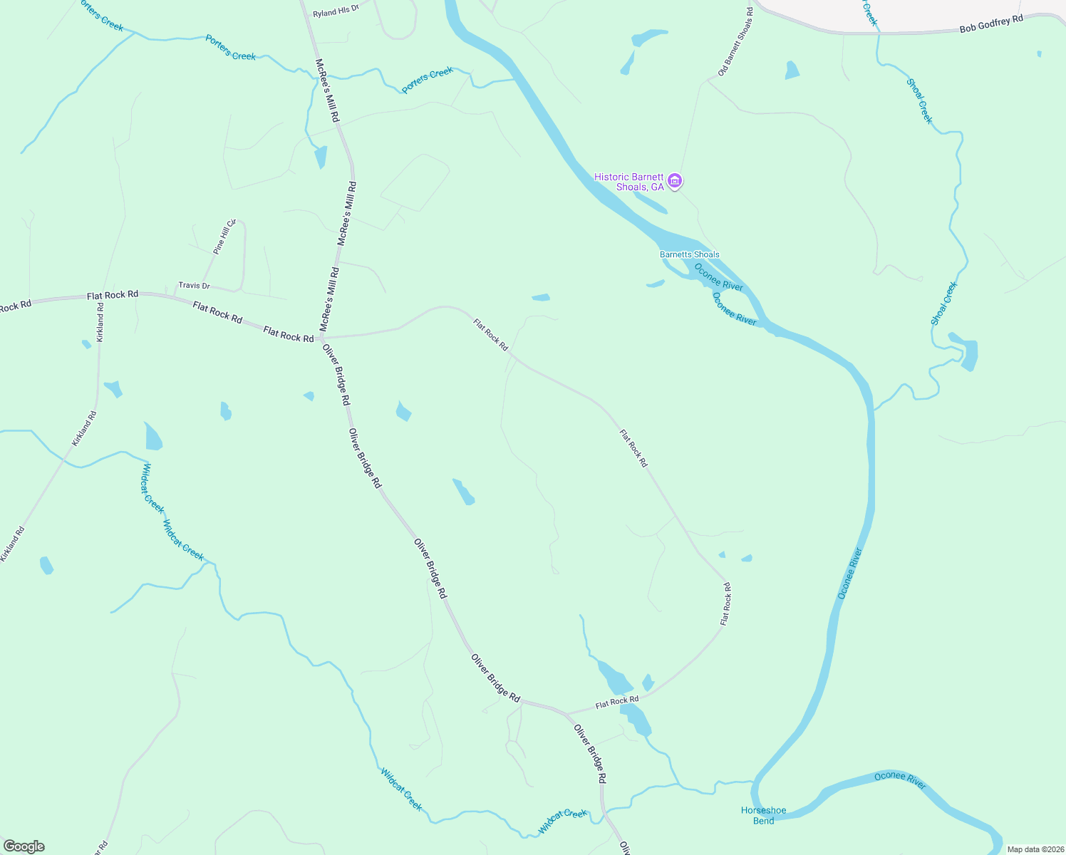 map of restaurants, bars, coffee shops, grocery stores, and more near 2990 Flat Rock Road in Watkinsville