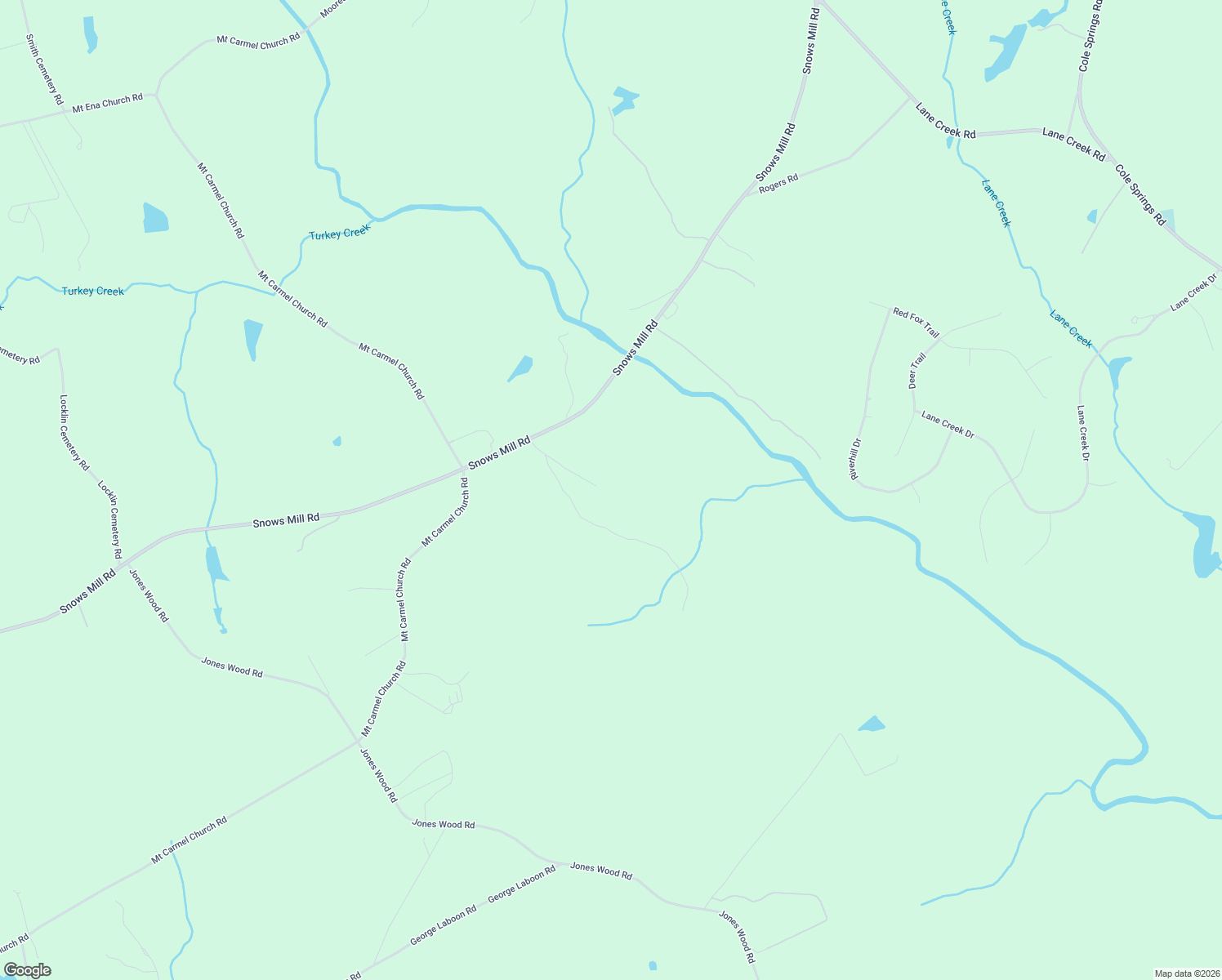 map of restaurants, bars, coffee shops, grocery stores, and more near 4835 Snows Mill Road in Monroe