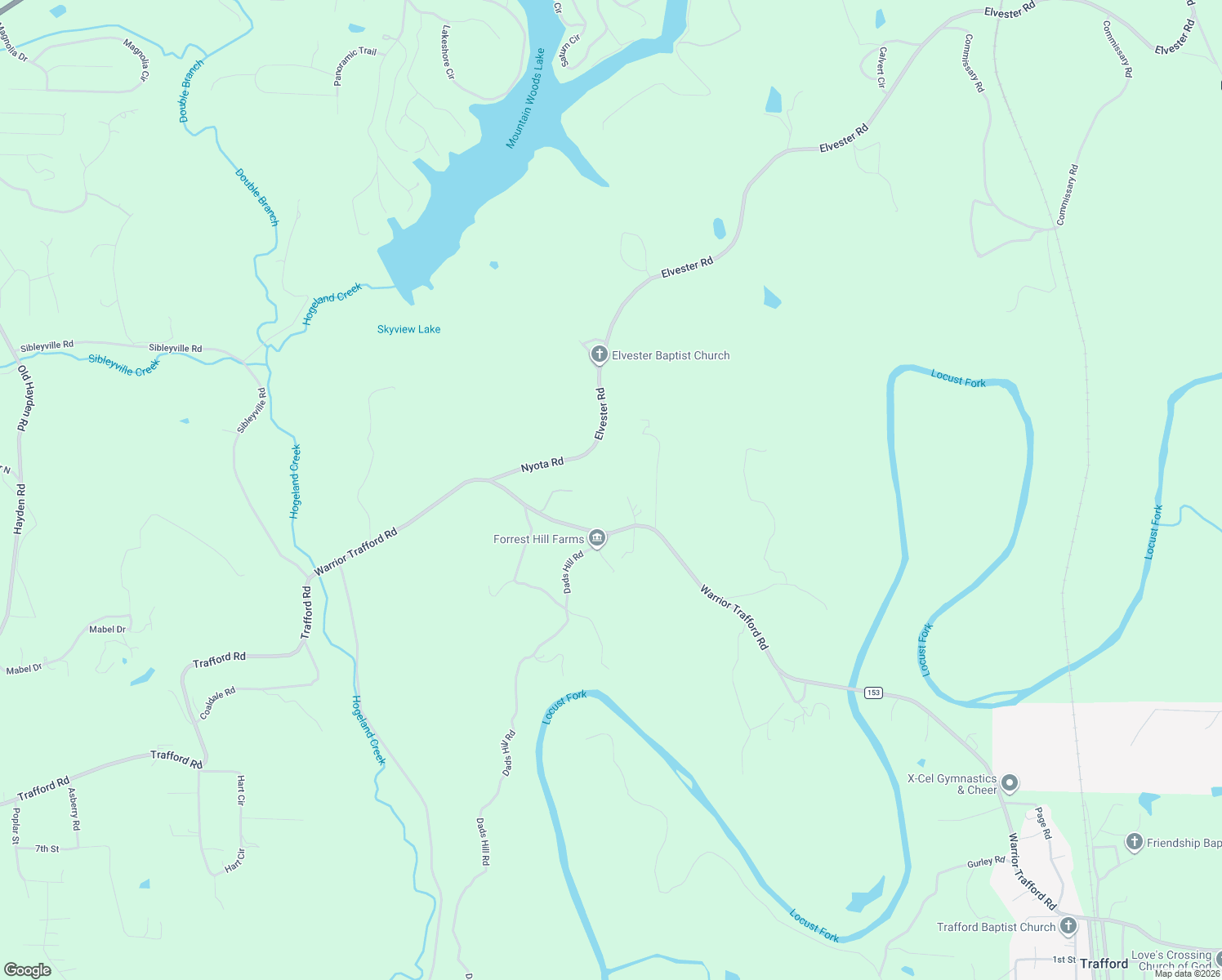 map of restaurants, bars, coffee shops, grocery stores, and more near 1786 Warrior - Trafford Road in Warrior