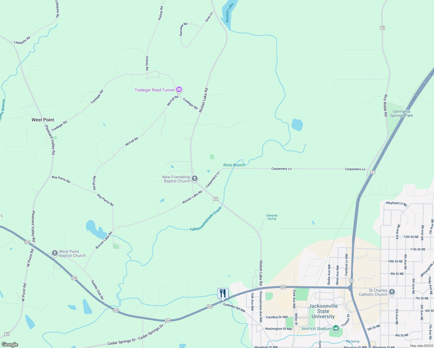 map of restaurants, bars, coffee shops, grocery stores, and more near 165 Carpenters Lane in Jacksonville