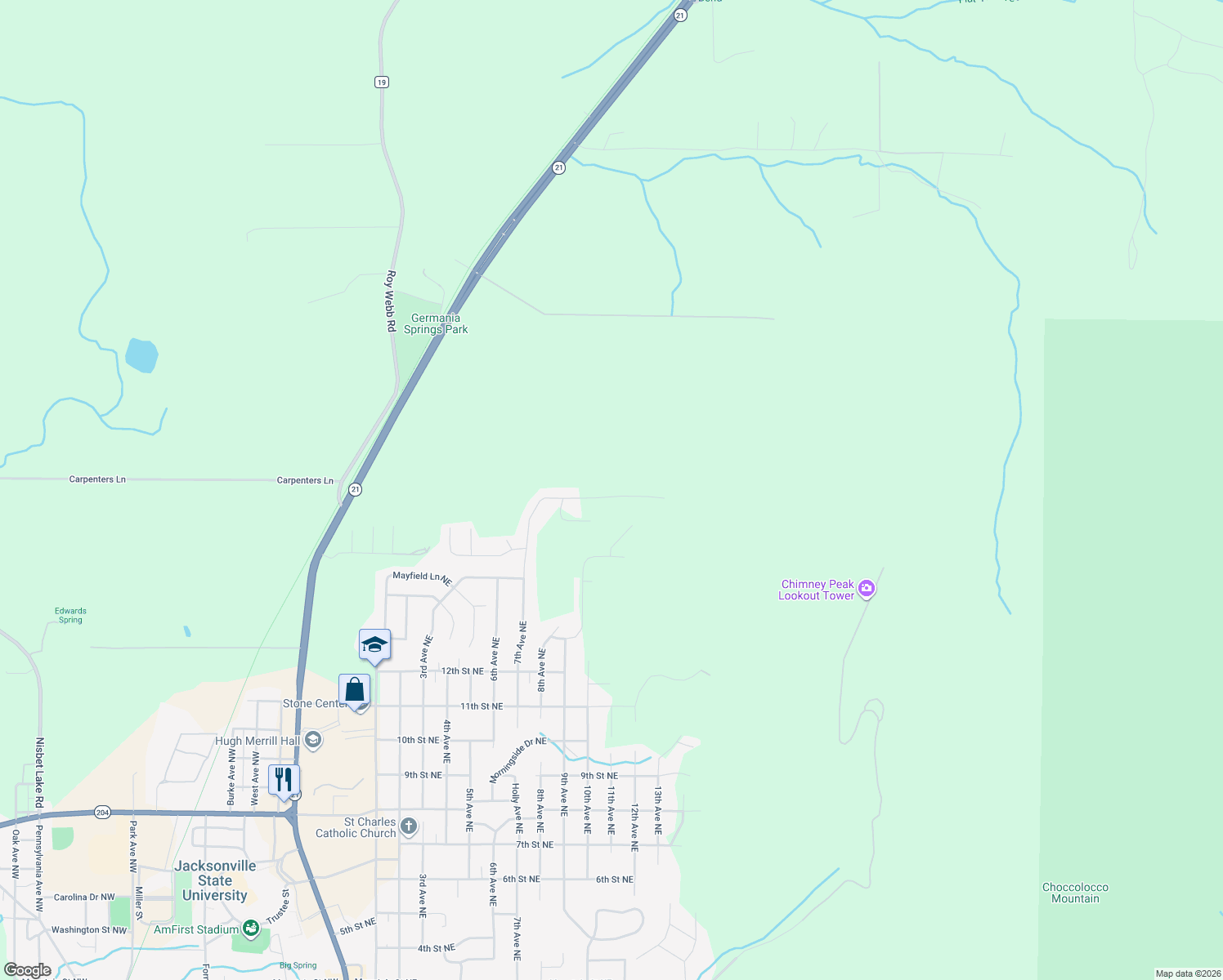 map of restaurants, bars, coffee shops, grocery stores, and more near 1706 7th Avenue North East in Jacksonville