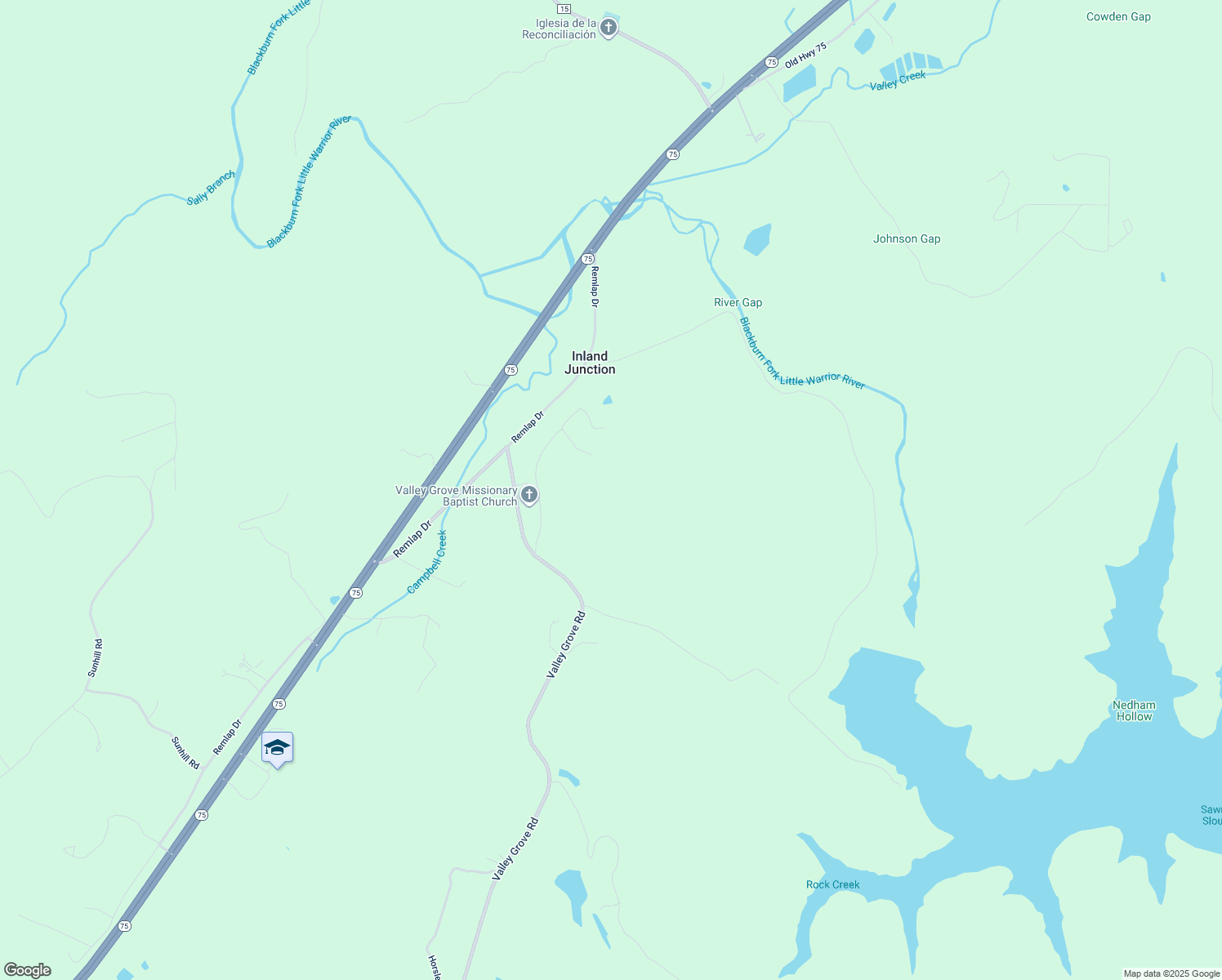 map of restaurants, bars, coffee shops, grocery stores, and more near 363 Valley Grove Road in Remlap
