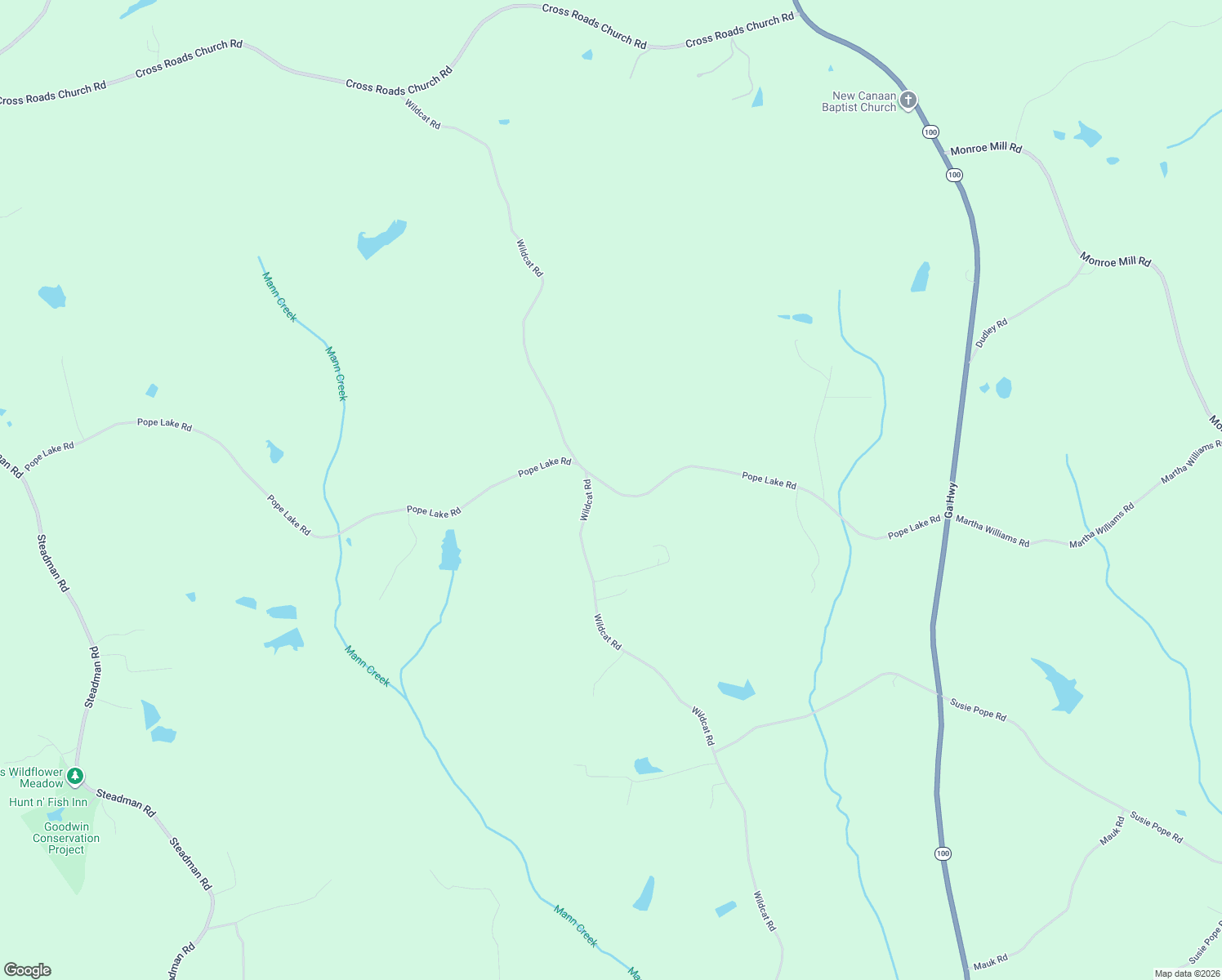 map of restaurants, bars, coffee shops, grocery stores, and more near 1208 Pope Lake Road in Buchanan