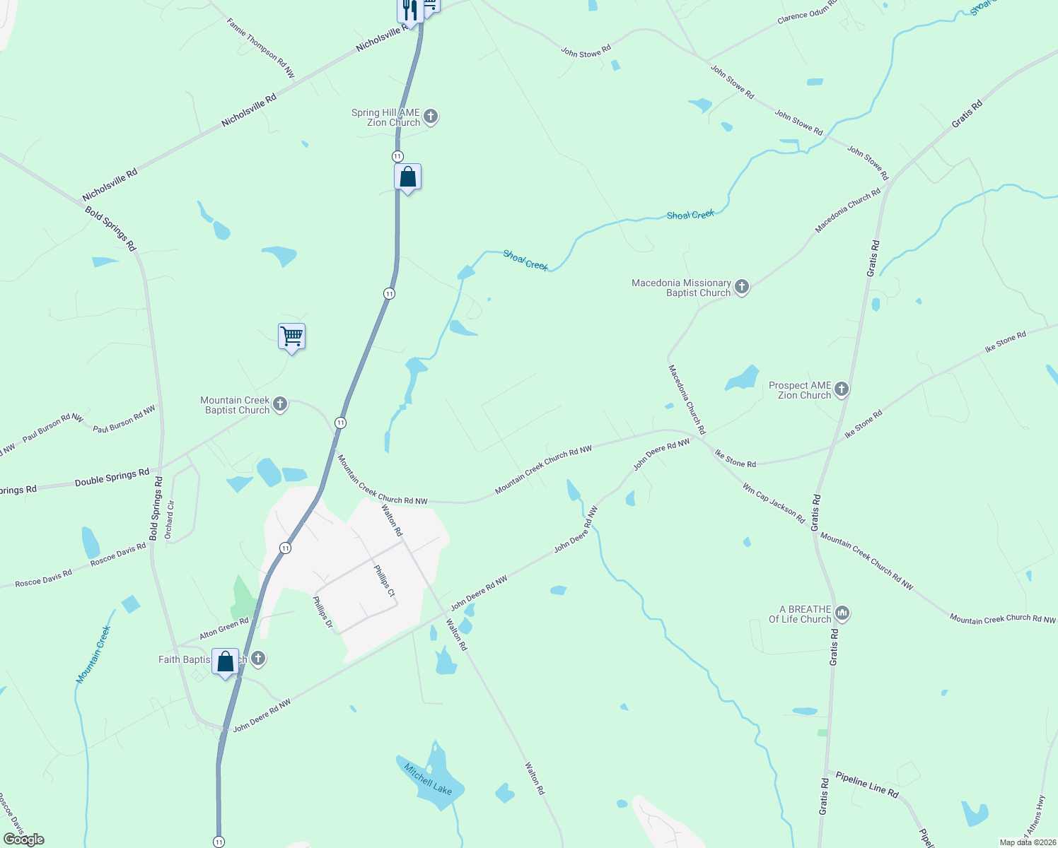 map of restaurants, bars, coffee shops, grocery stores, and more near 1070 Summerset Ct in Monroe