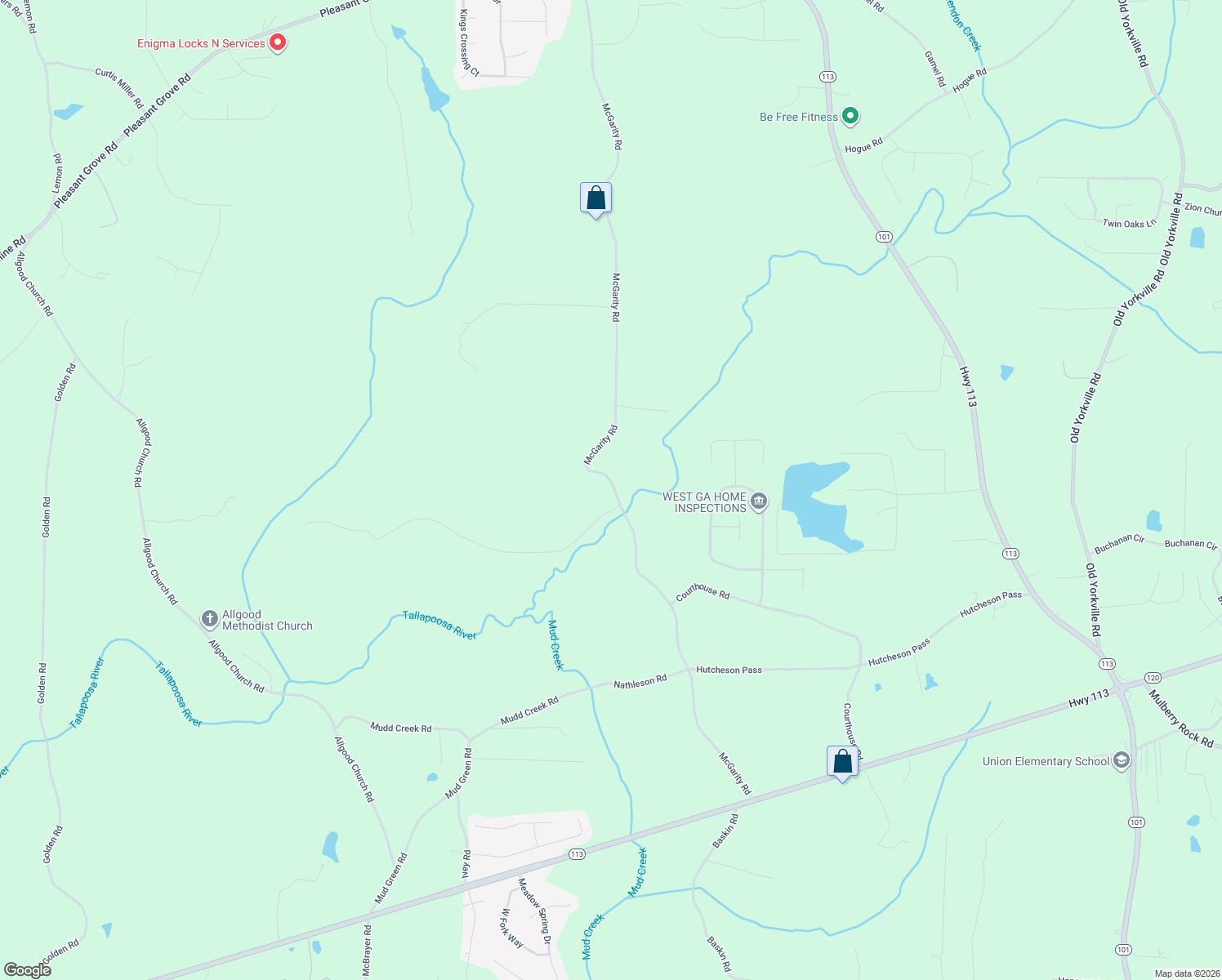 map of restaurants, bars, coffee shops, grocery stores, and more near 1760 McGarity Road in Temple