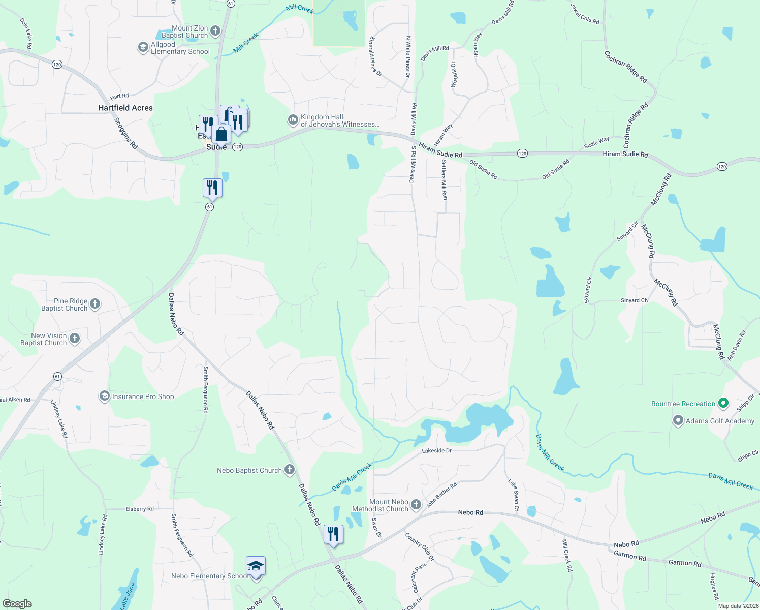 map of restaurants, bars, coffee shops, grocery stores, and more near 226 Mill Pointe Drive in Dallas
