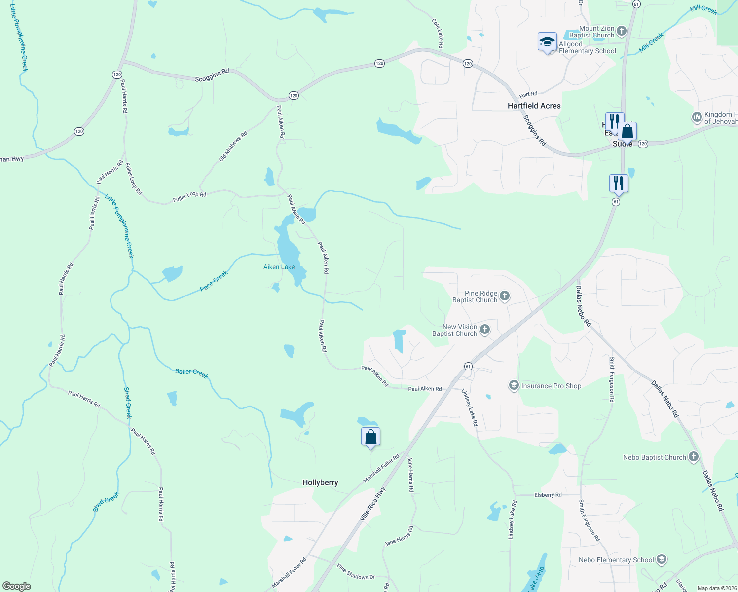 map of restaurants, bars, coffee shops, grocery stores, and more near 210 Bramlett Ridge Drive in Dallas