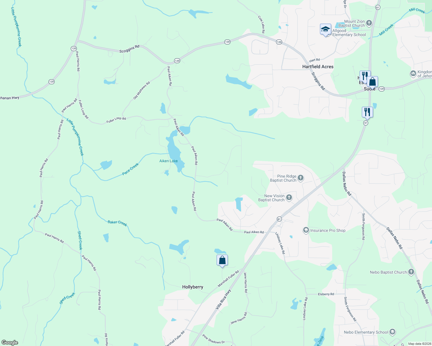 map of restaurants, bars, coffee shops, grocery stores, and more near 210 Bramlett Ridge Drive in Dallas