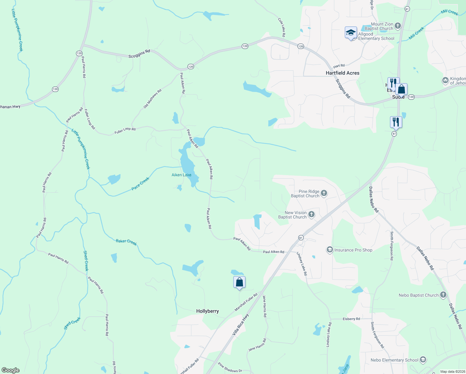 map of restaurants, bars, coffee shops, grocery stores, and more near 210 Bramlett Ridge Drive in Dallas