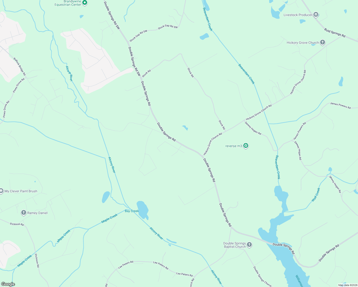 map of restaurants, bars, coffee shops, grocery stores, and more near 2930 Double Springs Road in Monroe