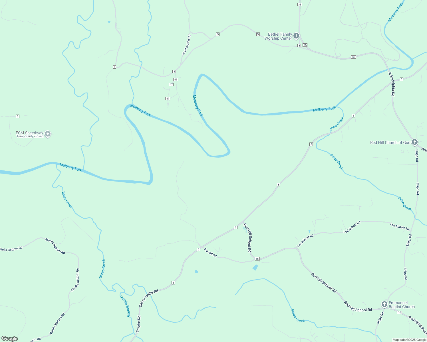 map of restaurants, bars, coffee shops, grocery stores, and more near Old Cox Ford Road in Bremen