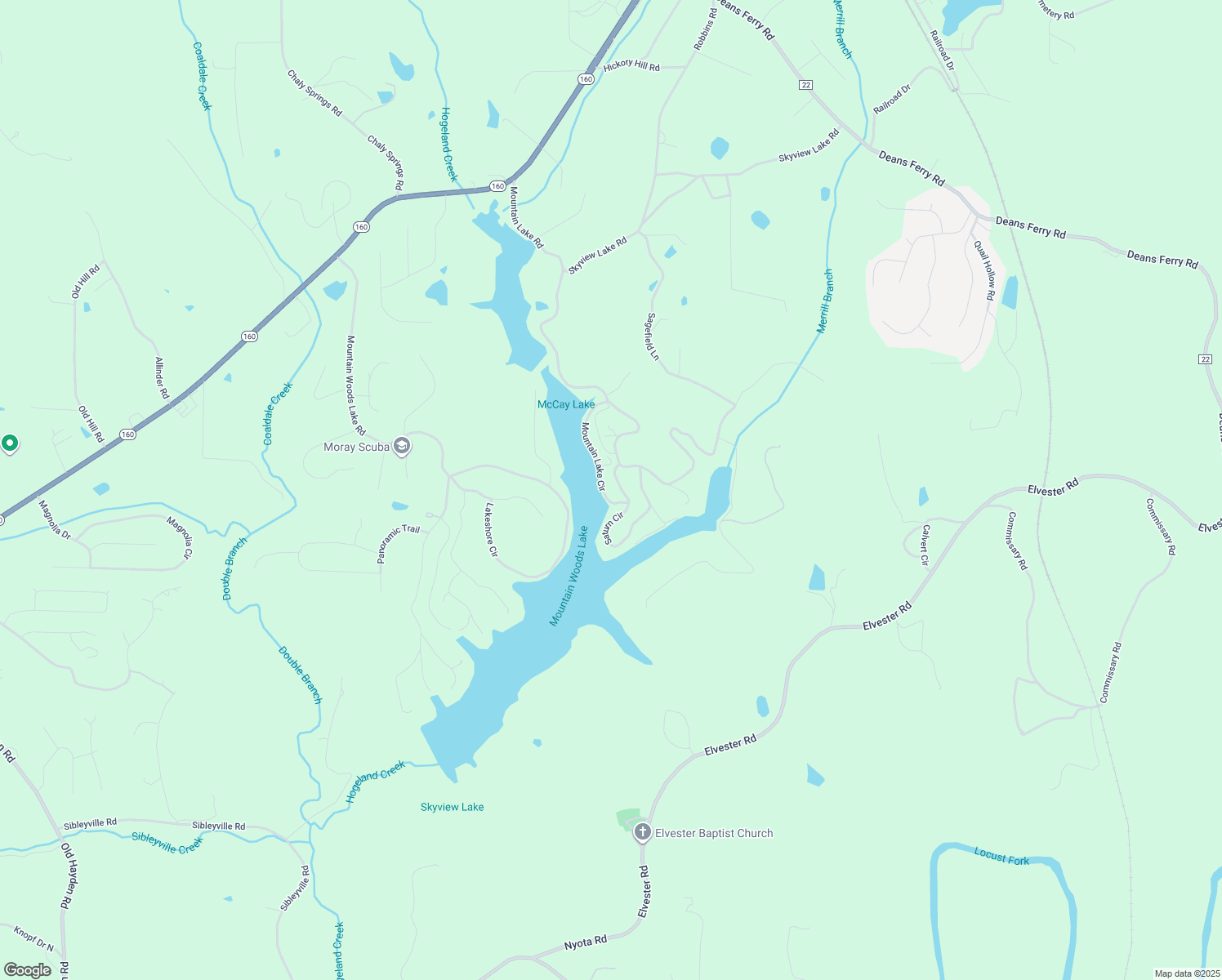 map of restaurants, bars, coffee shops, grocery stores, and more near 60 Saturn Circle in Warrior
