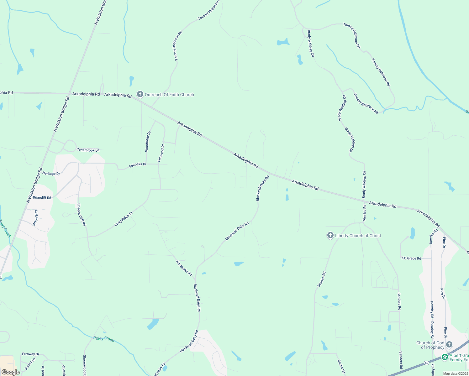 map of restaurants, bars, coffee shops, grocery stores, and more near 3518 Oakridge Drive in Jasper