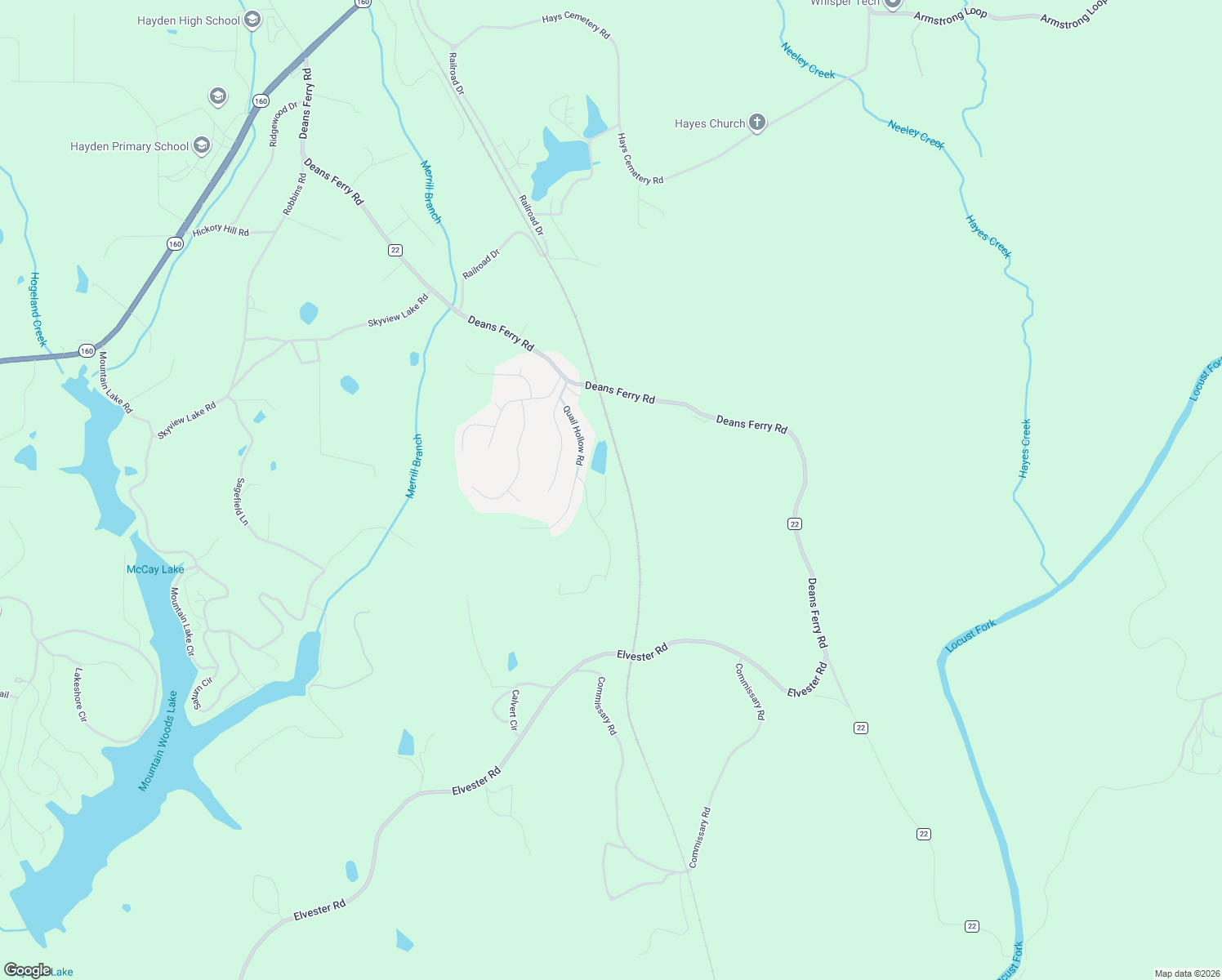 map of restaurants, bars, coffee shops, grocery stores, and more near 98 Depot Court in Warrior